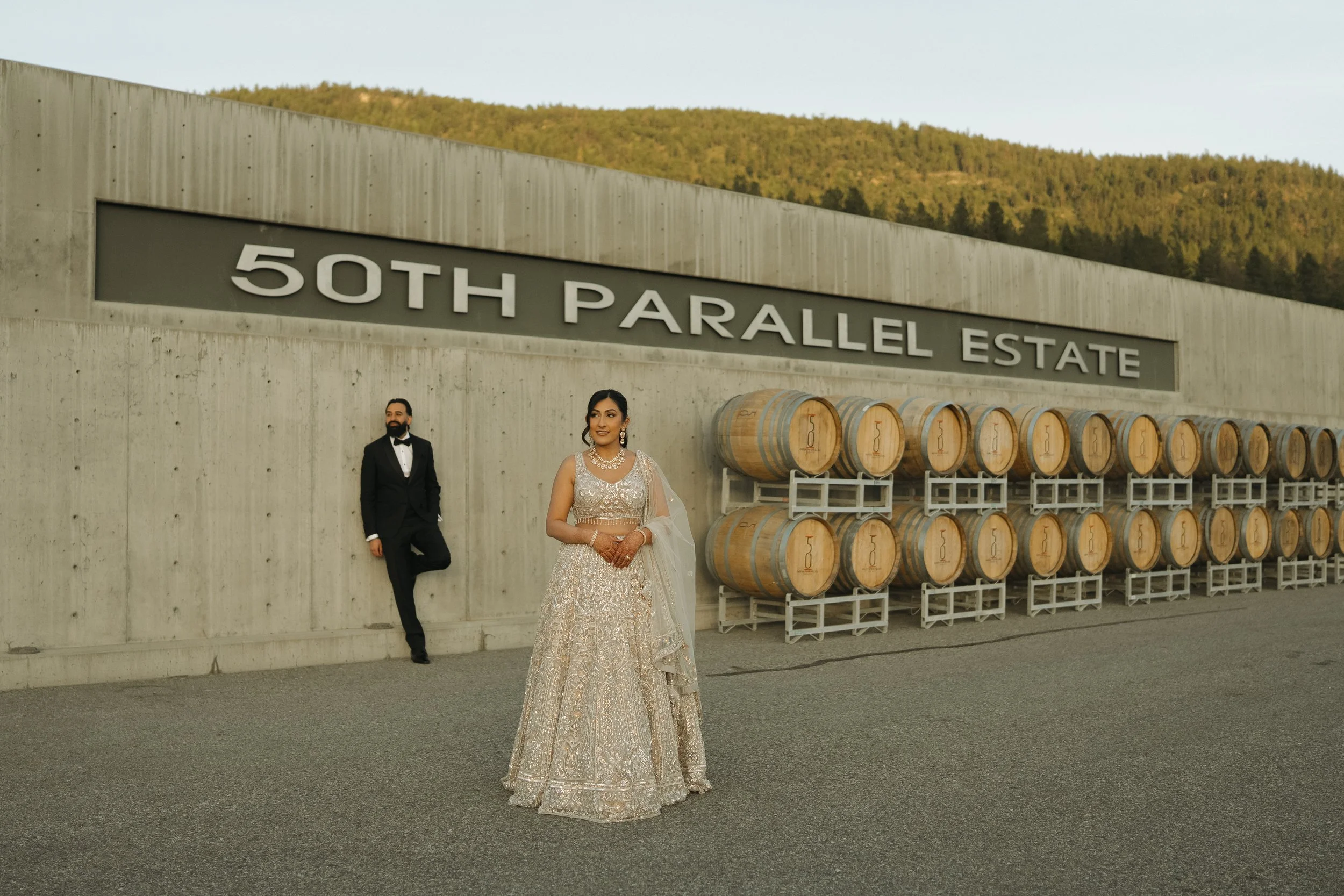 A wedding celebration at 50th Parallel Estate Winery near Kelowna