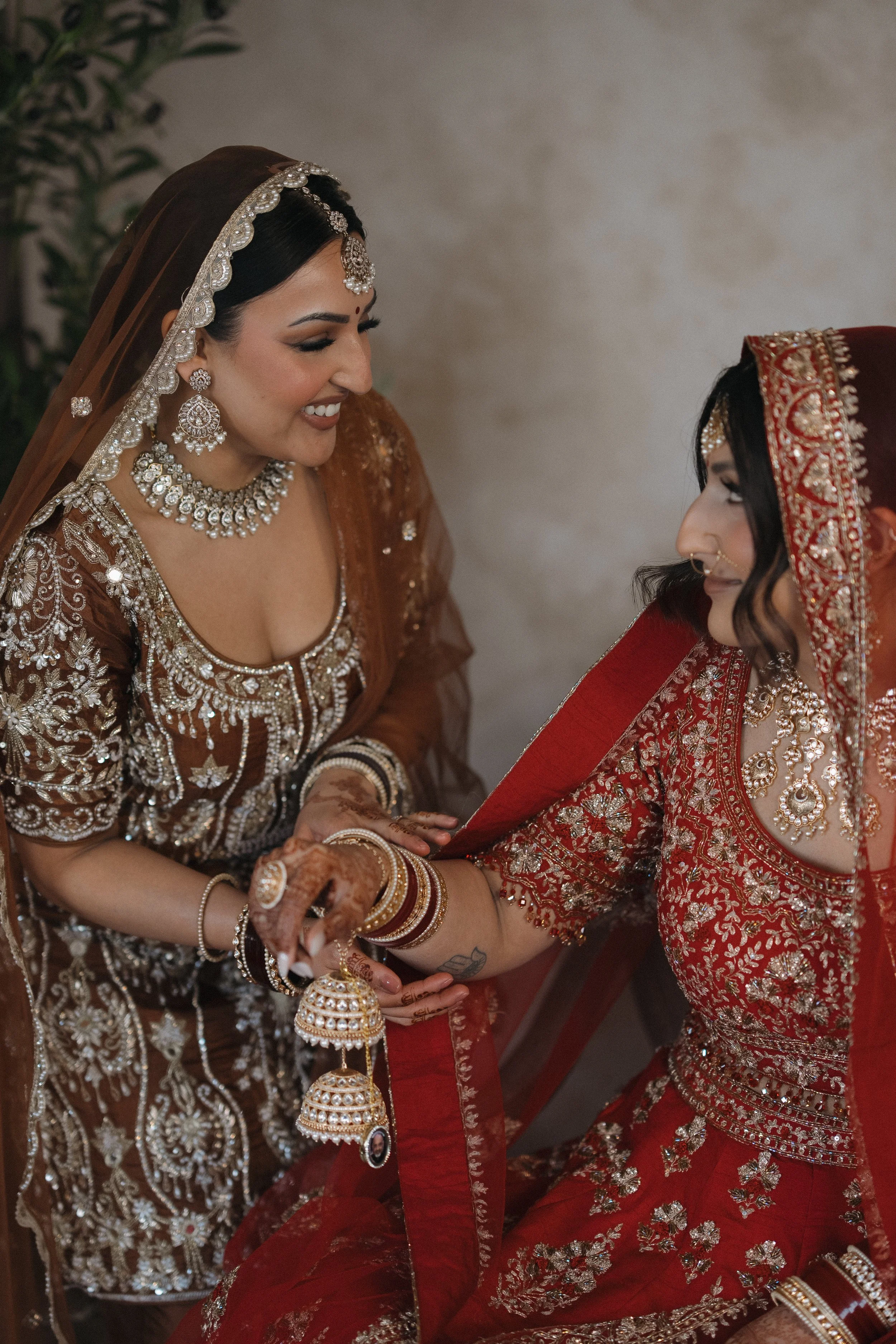 Reena getting ready for the wedding ceremony