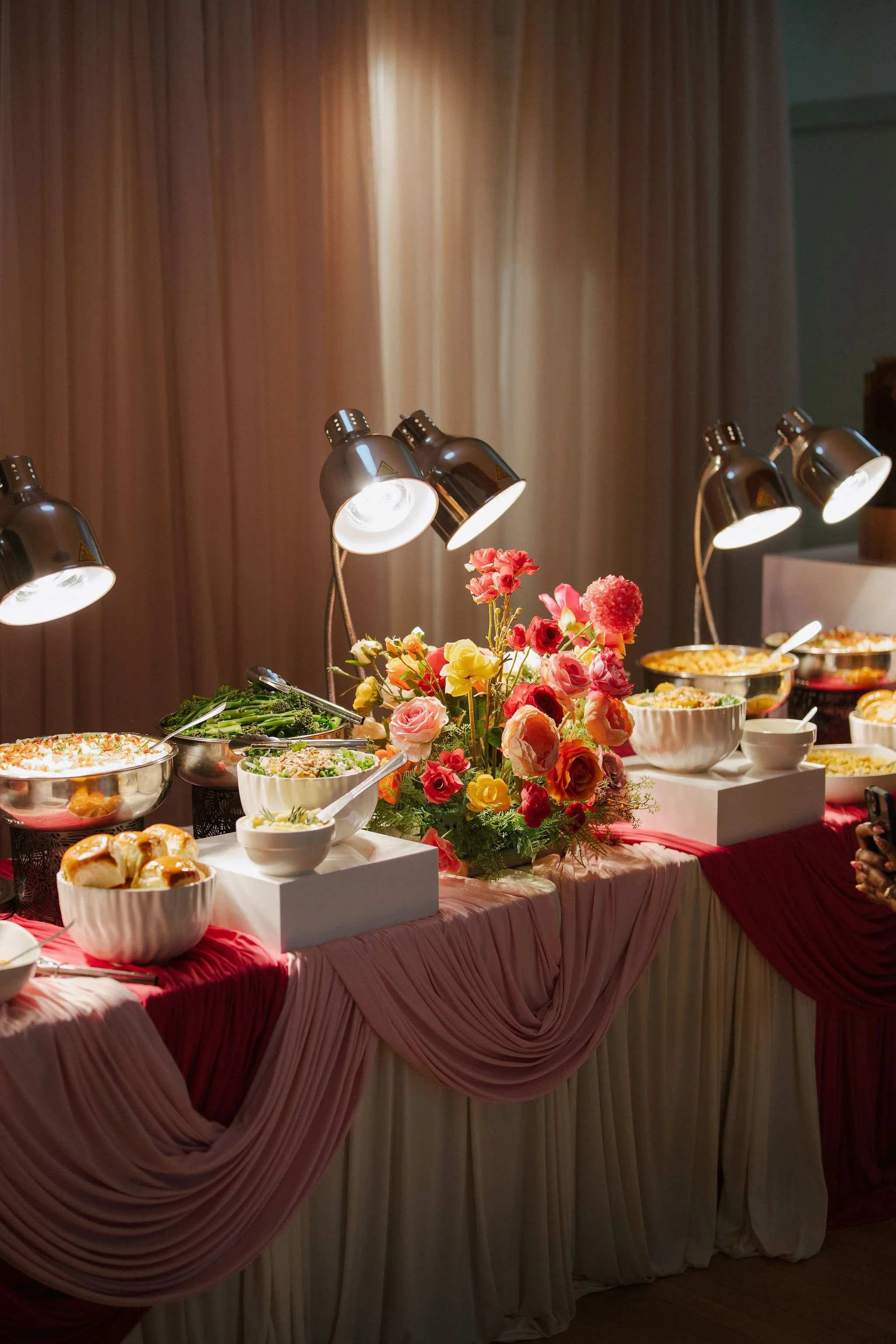 Dinner spread by City Eats Catering