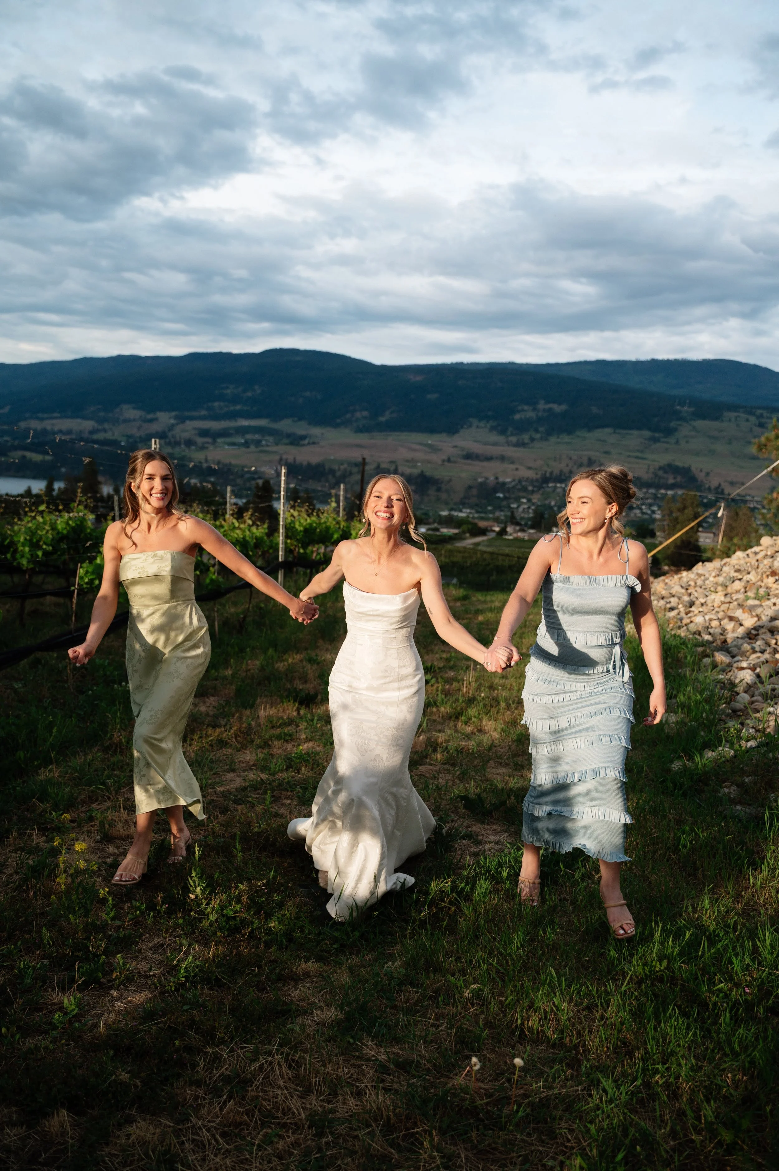 Bridesmaids in the vineyards