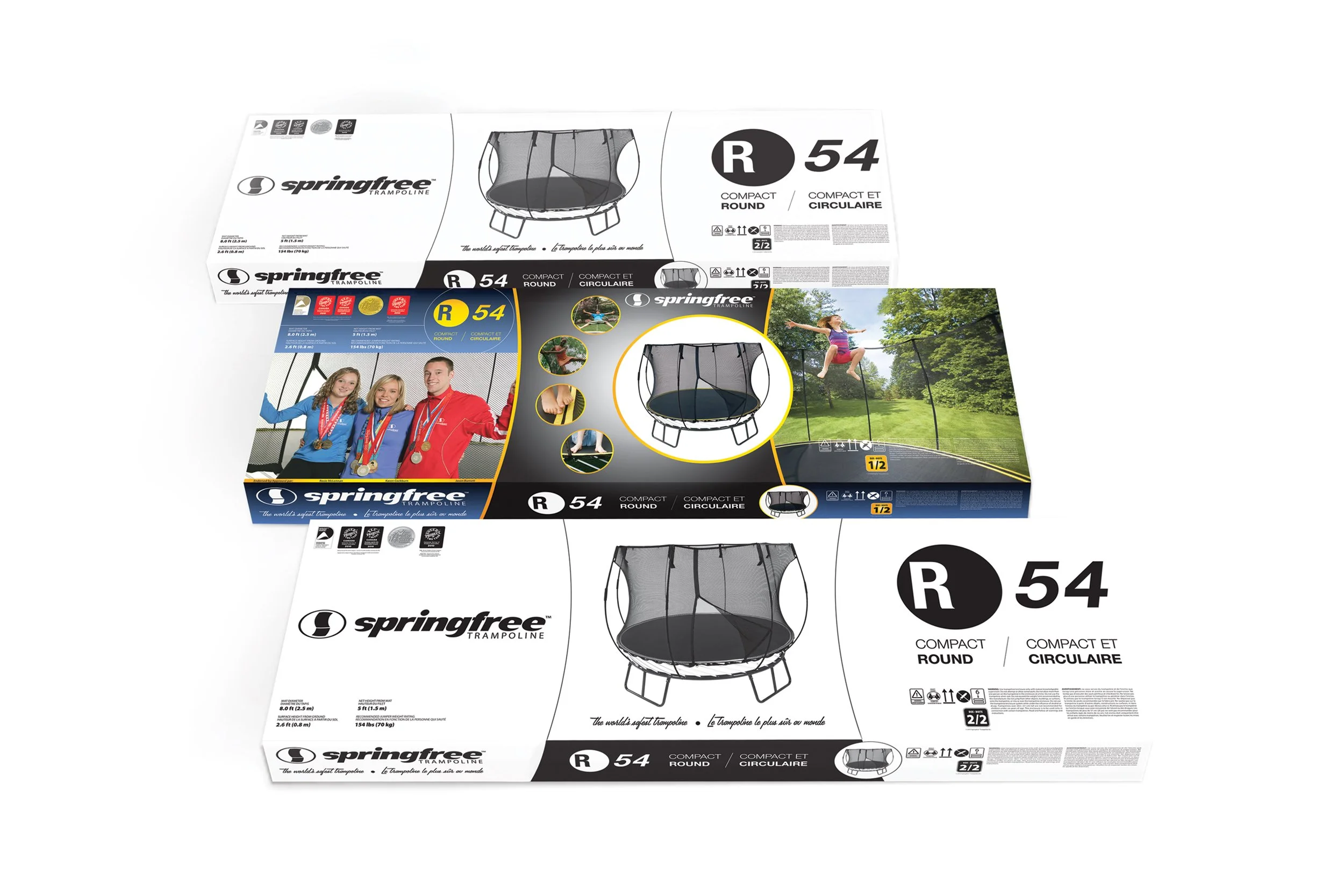 Springfree Trampoline R54 Compact Round Packaging Design