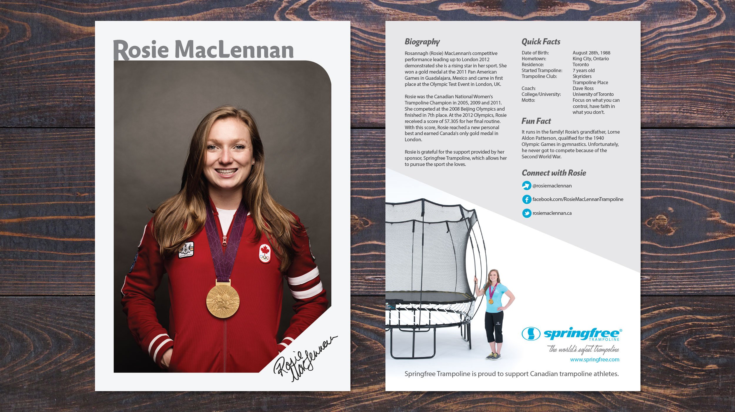 Rosie MacLennan Autograph Card