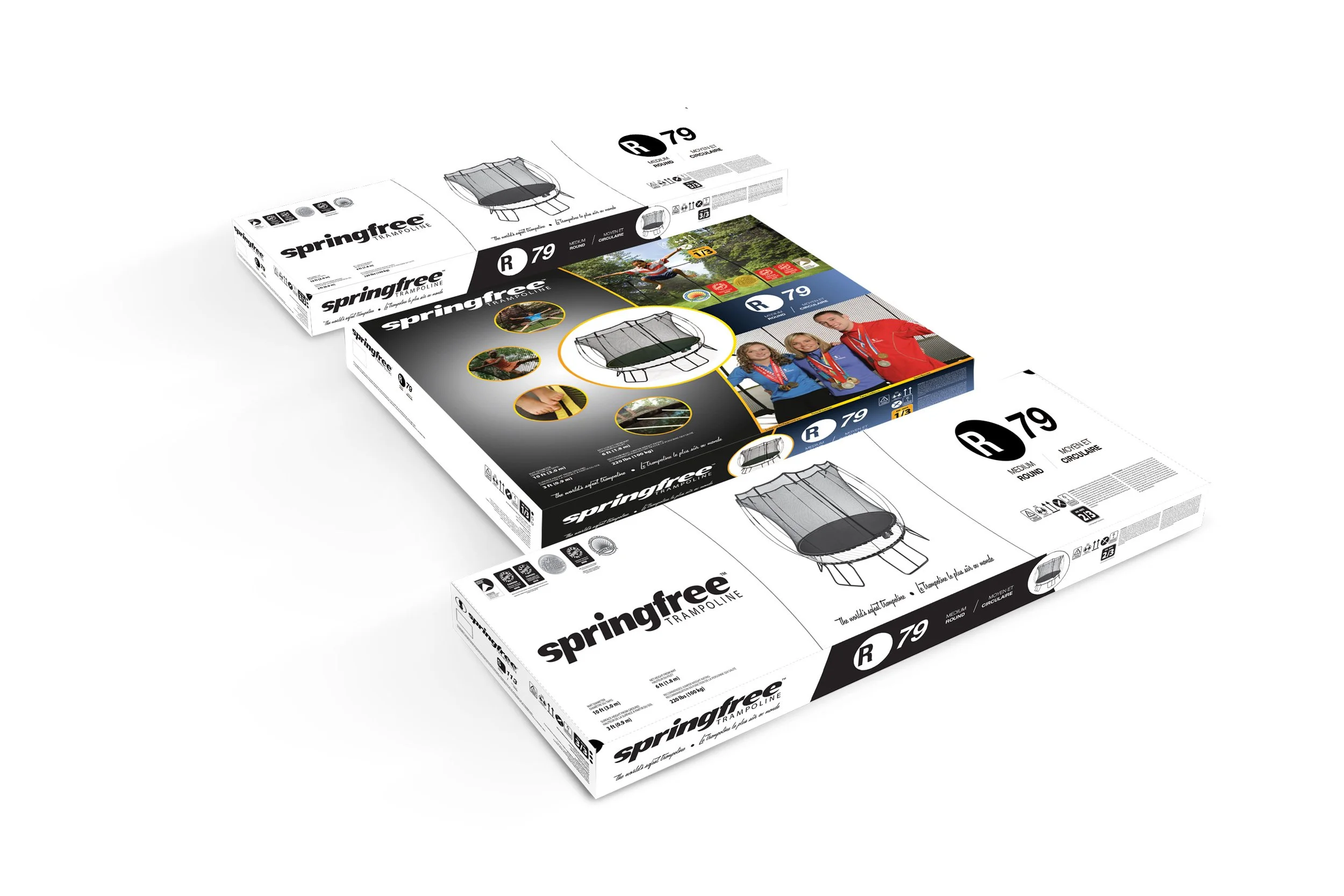 Springfree Trampoline R79 Medium Round Packaging Design