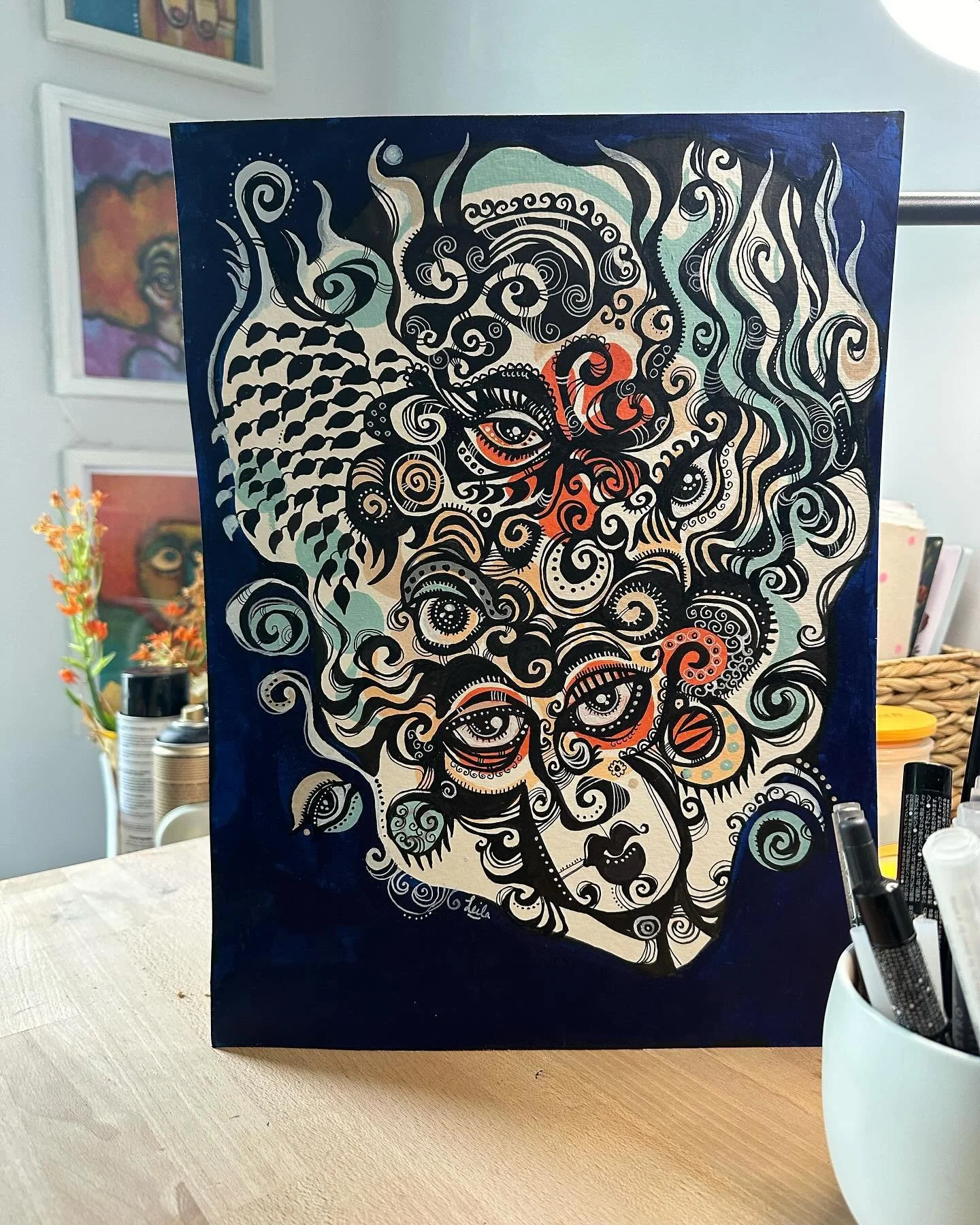 &ldquo;My feelings&ldquo;
.
.
.
.
.
.
.
 #painting #sketching #leilamoein #leilamoeinart #art #aritist #imagination #homestudio #earlybirdart #humanexperience
