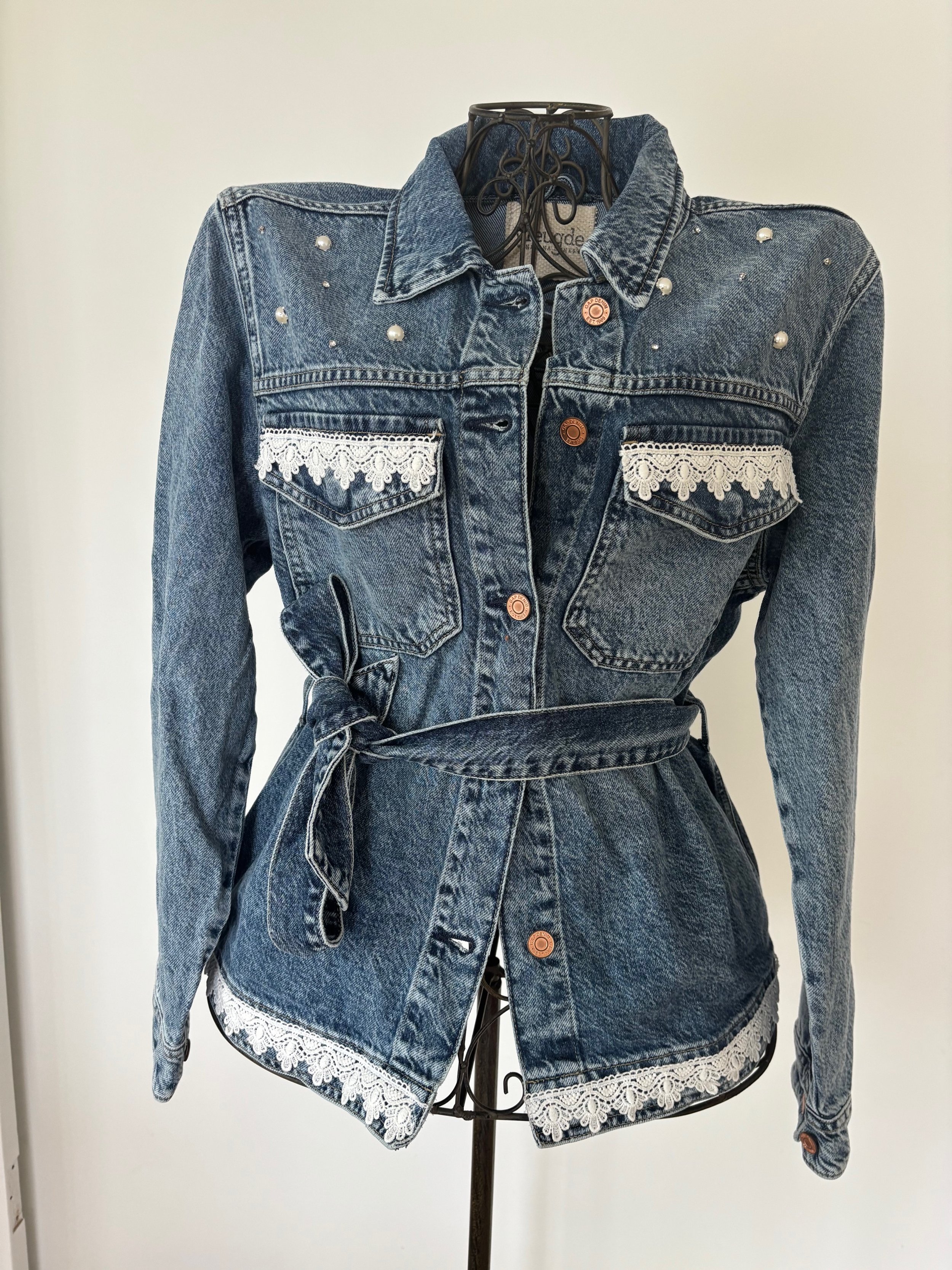 Denim Jacket w/ Belted Waist