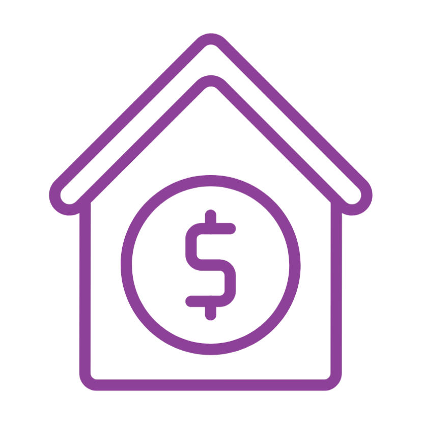 Icon of house with dollar sign on front