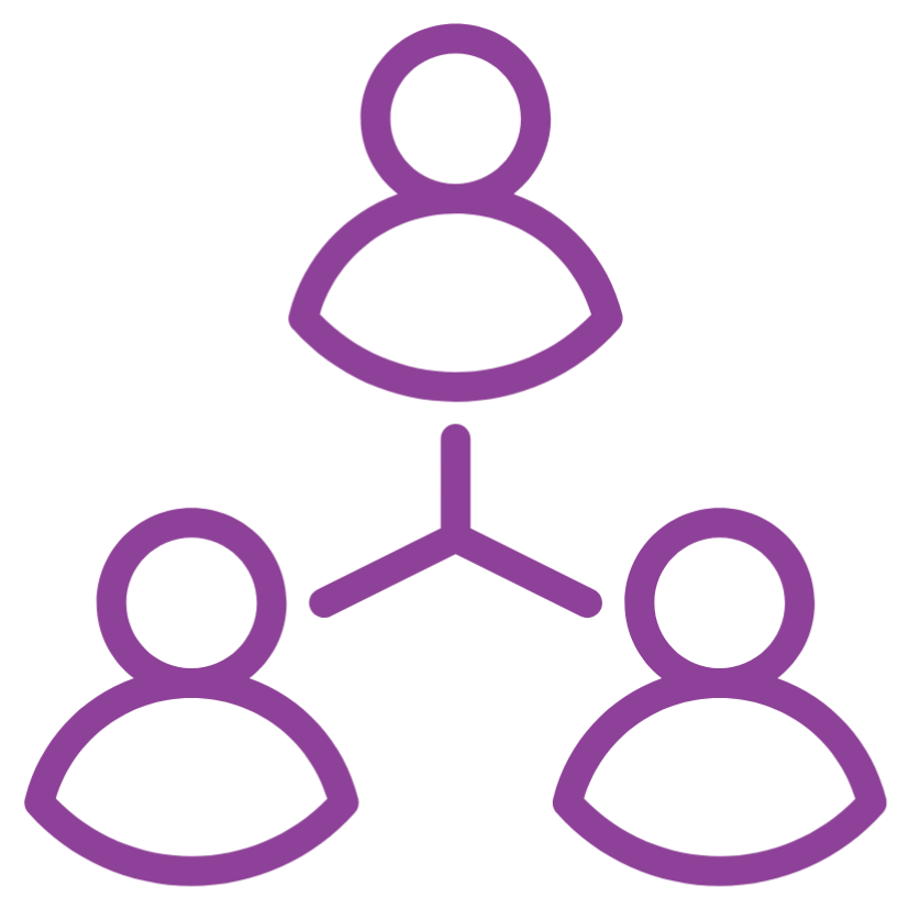 Icon of 3 people in triangle formation