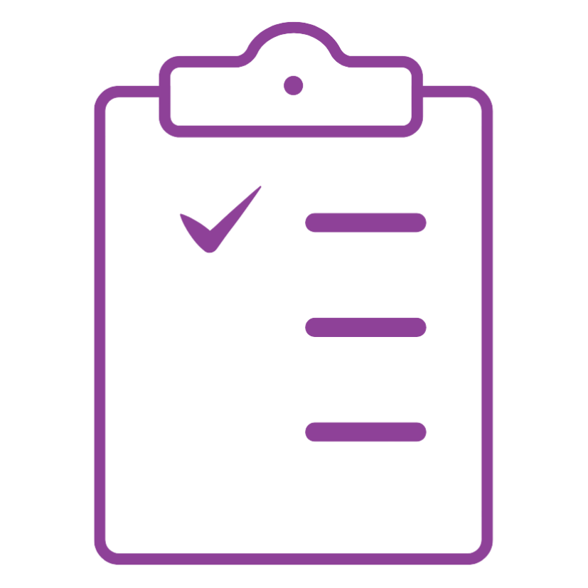 Icon of clipboard with tick list