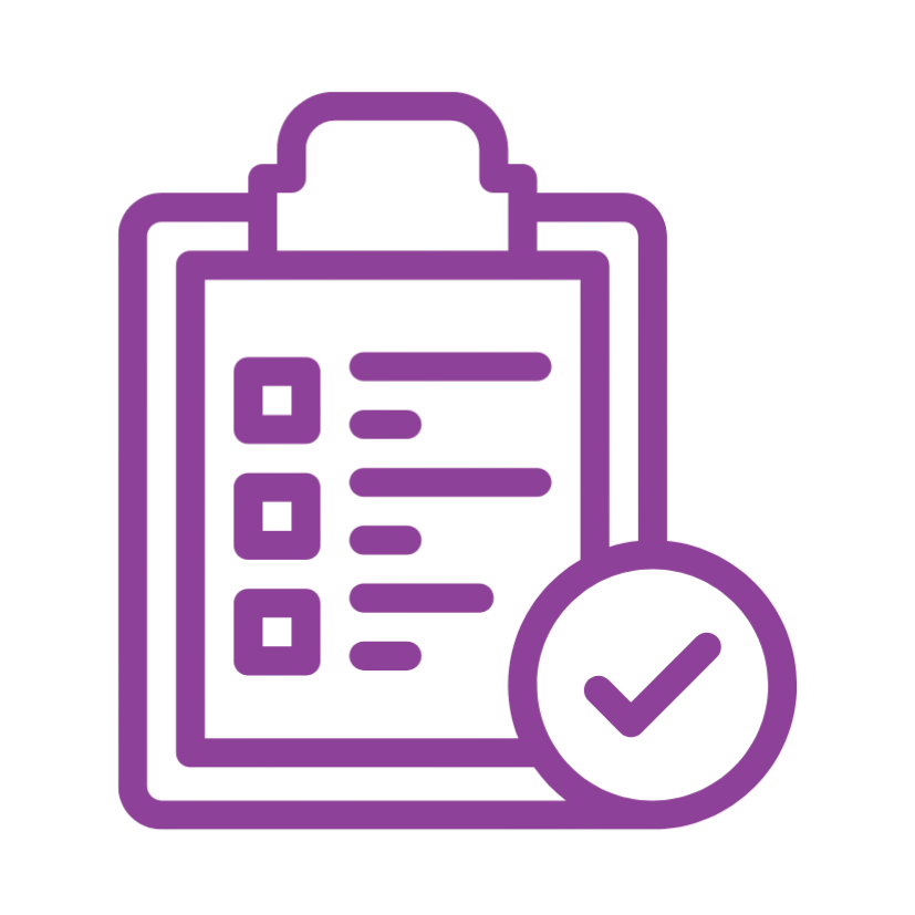 Icon of clipboard with completed tick list