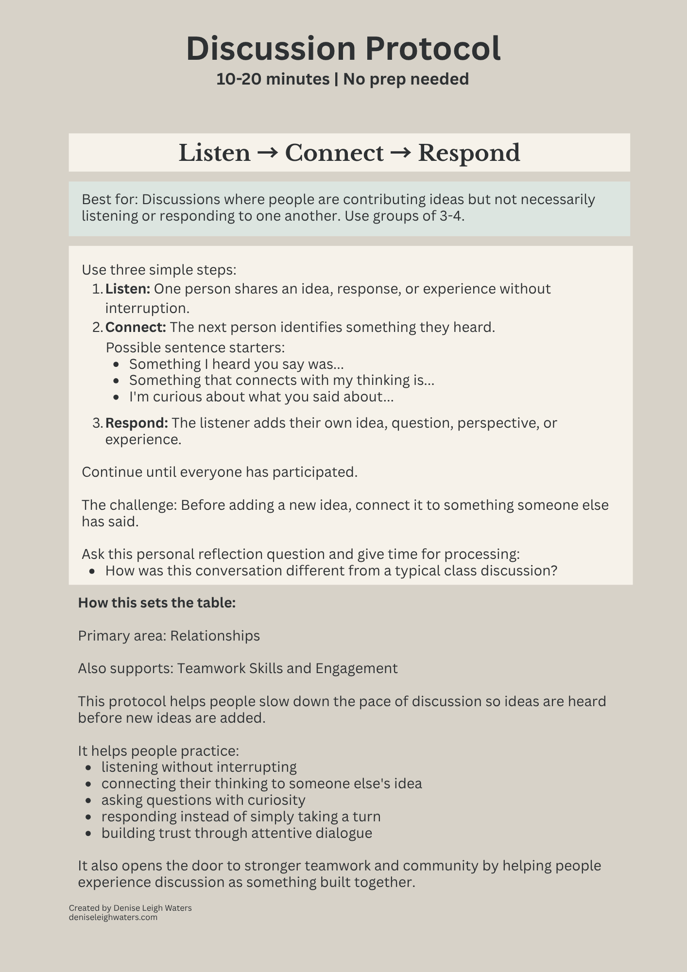 Listen, Connect, Respond