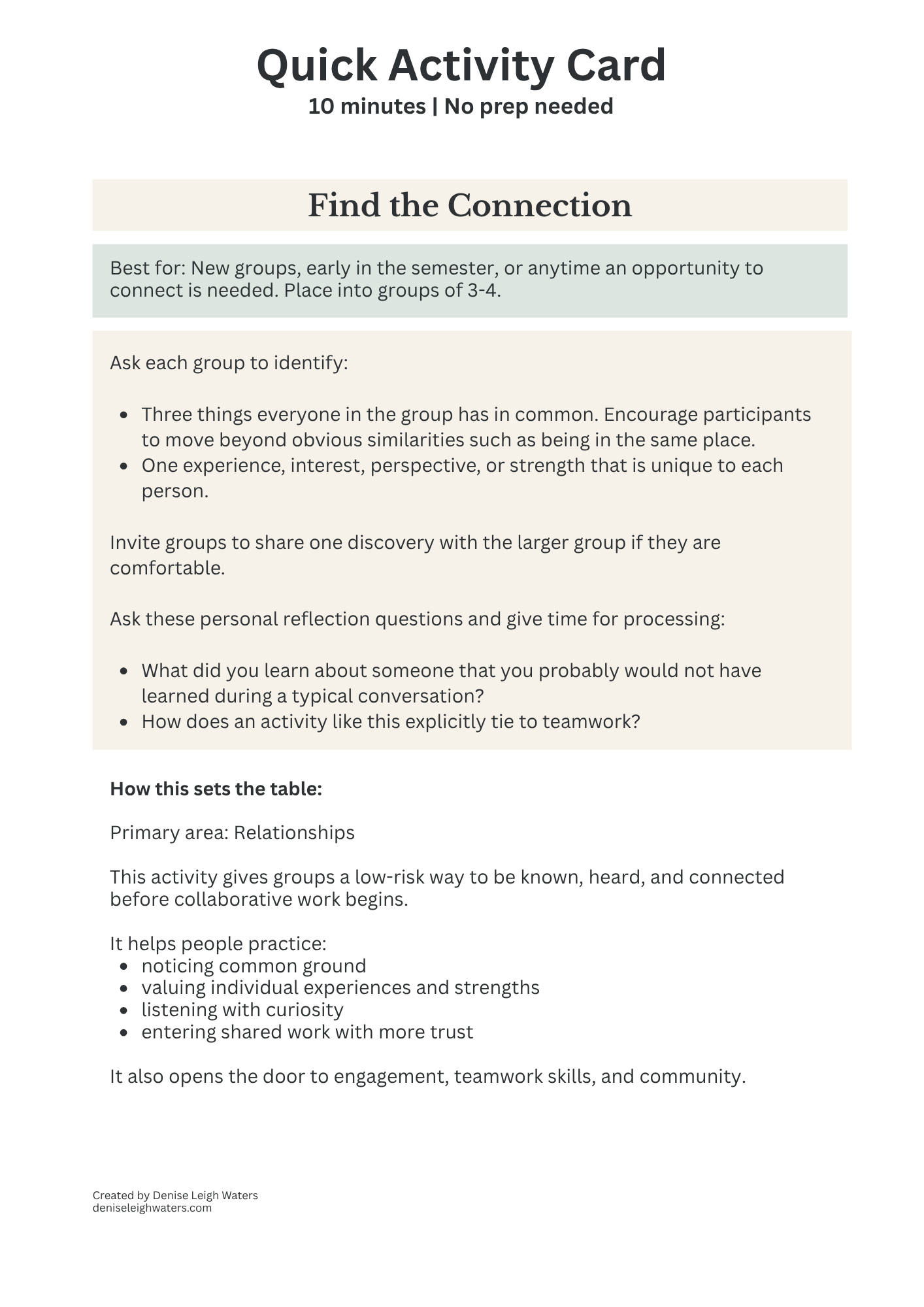 Find the Connection