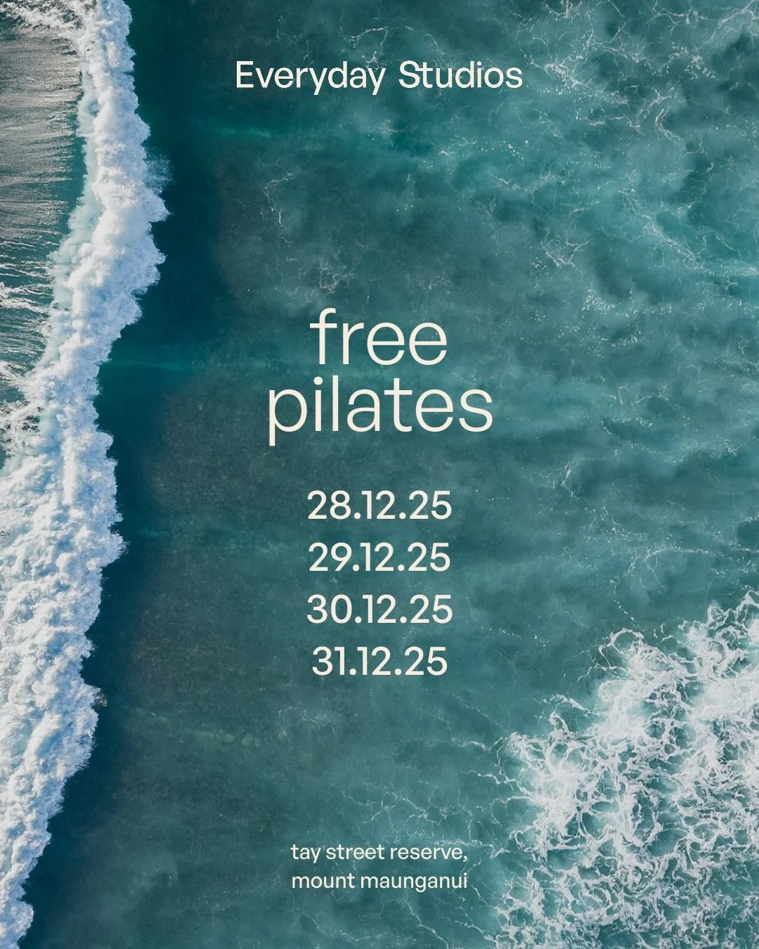 Join me for free festive Pilates across 10 sunrise-drenched mornings of movement and good times.

When: 28&ndash;31 December &rsquo;25 &amp; 2&ndash;7 January &rsquo;26
Time: 6:00&ndash;6:45am
Where: Tay Street Reserve - grassy mound at the top of Ta