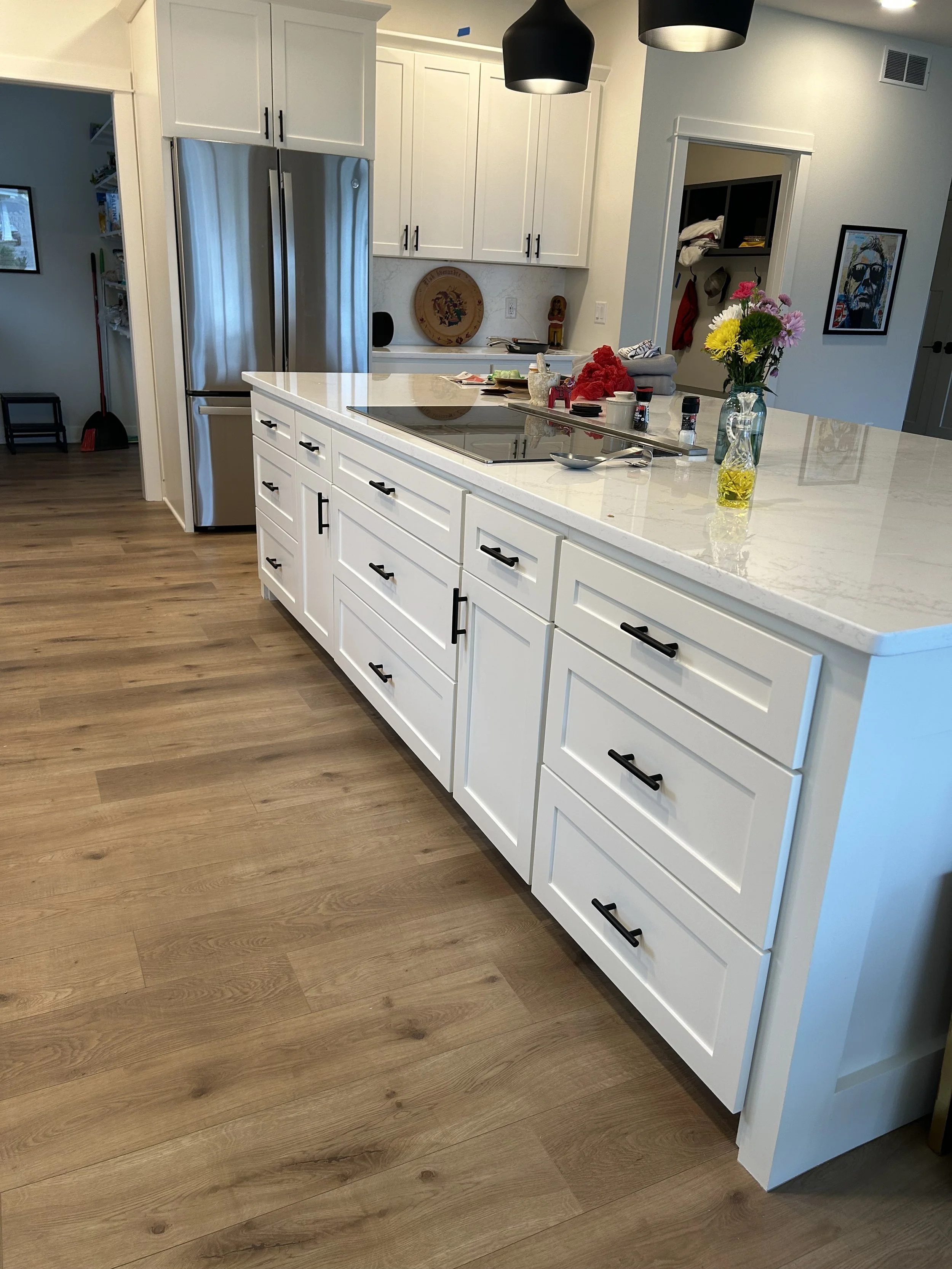 Tying in functionality with entertainment - fully custom cabinetry 