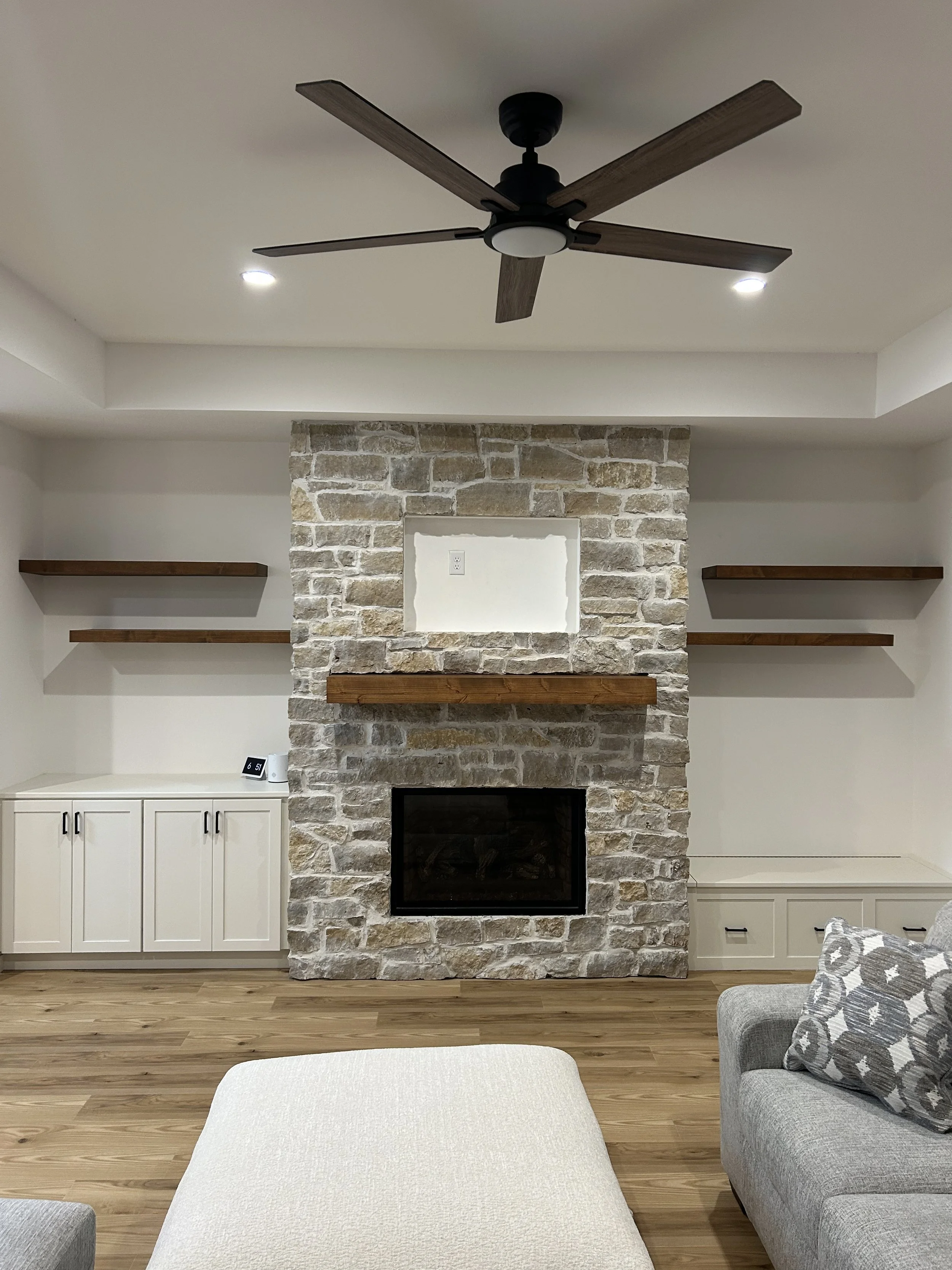 Mantel and floating shelves (pic 1 of 2)