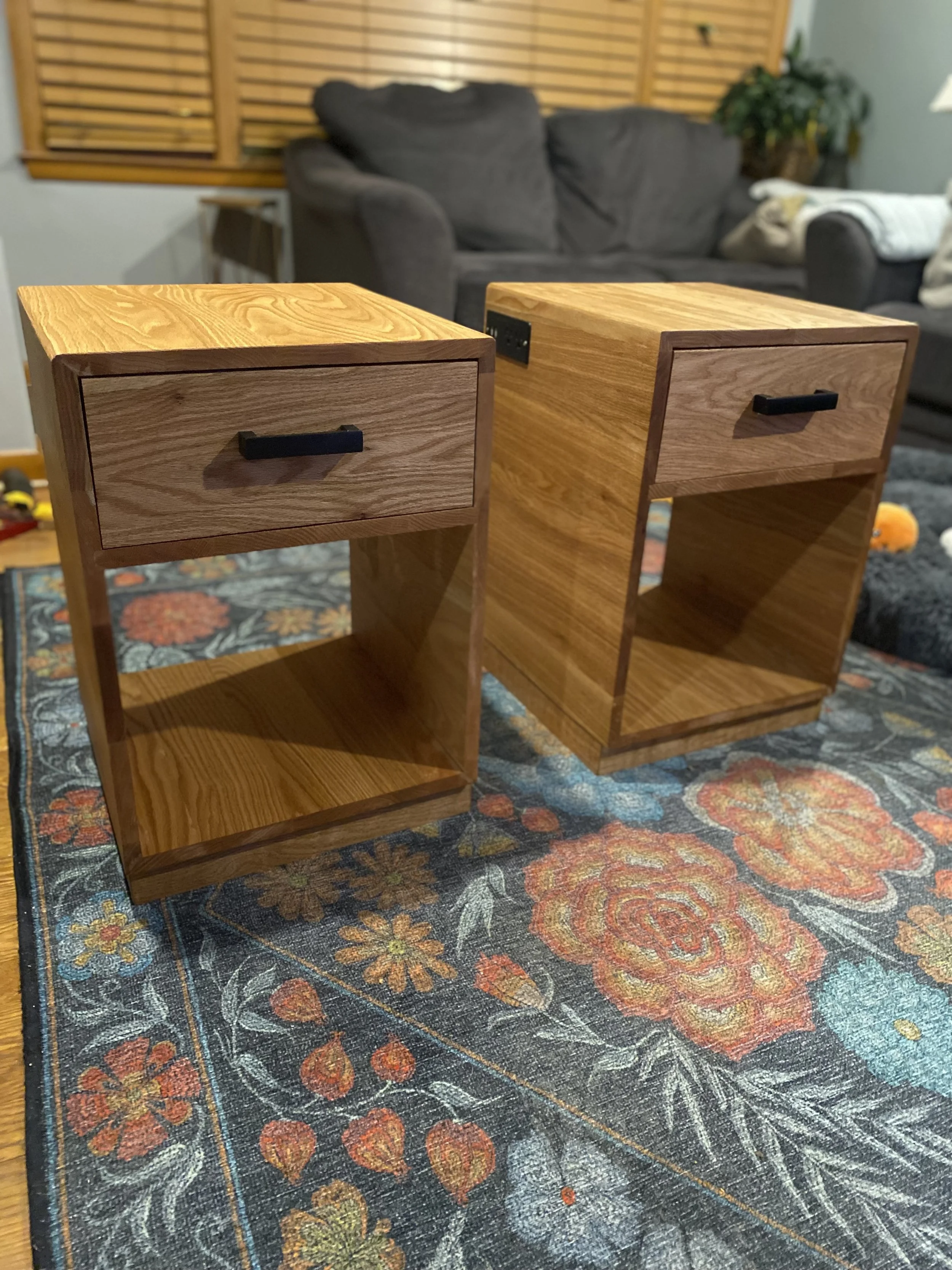 Bed side tables - red oak
