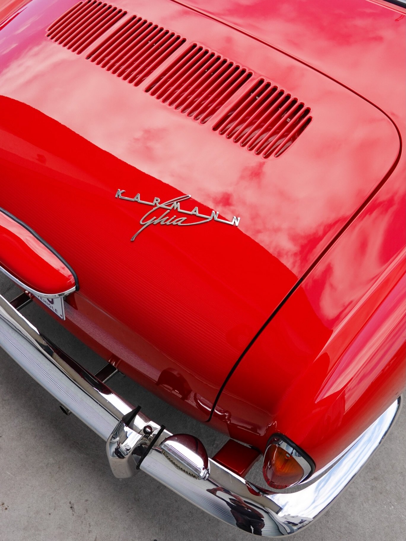 Volkswagen Karmann Ghia in for some much-needed TLC.

&ndash; Diagnosed and rectified water leaks in the front compartment
&ndash; Replaced front seal
&ndash; Removed and replaced engine bay sound deadener padding
&ndash; Full cavity wax treatment fr