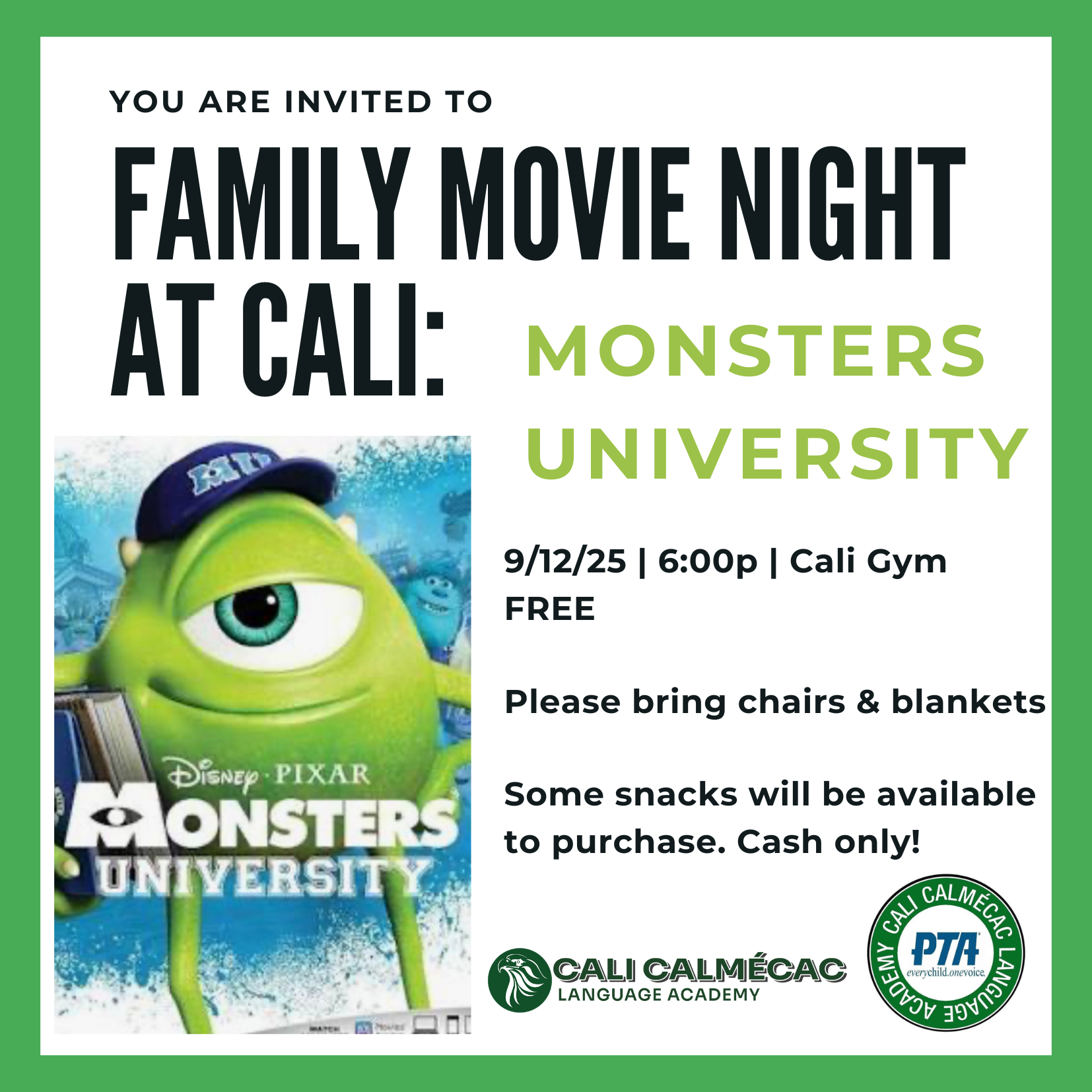 Family Movie Night/¡Noche de cine en familia!