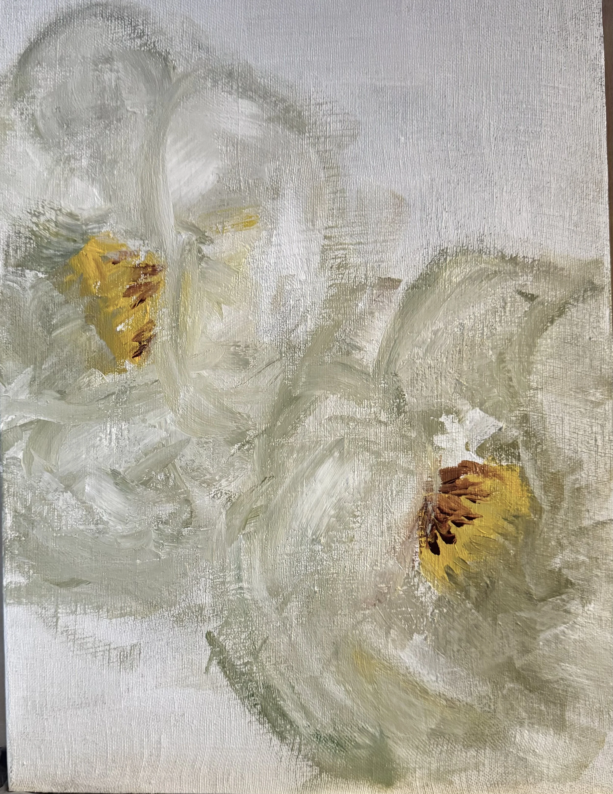 Magnolia Marriage #2 - acrylic on hand-prepared linen on board