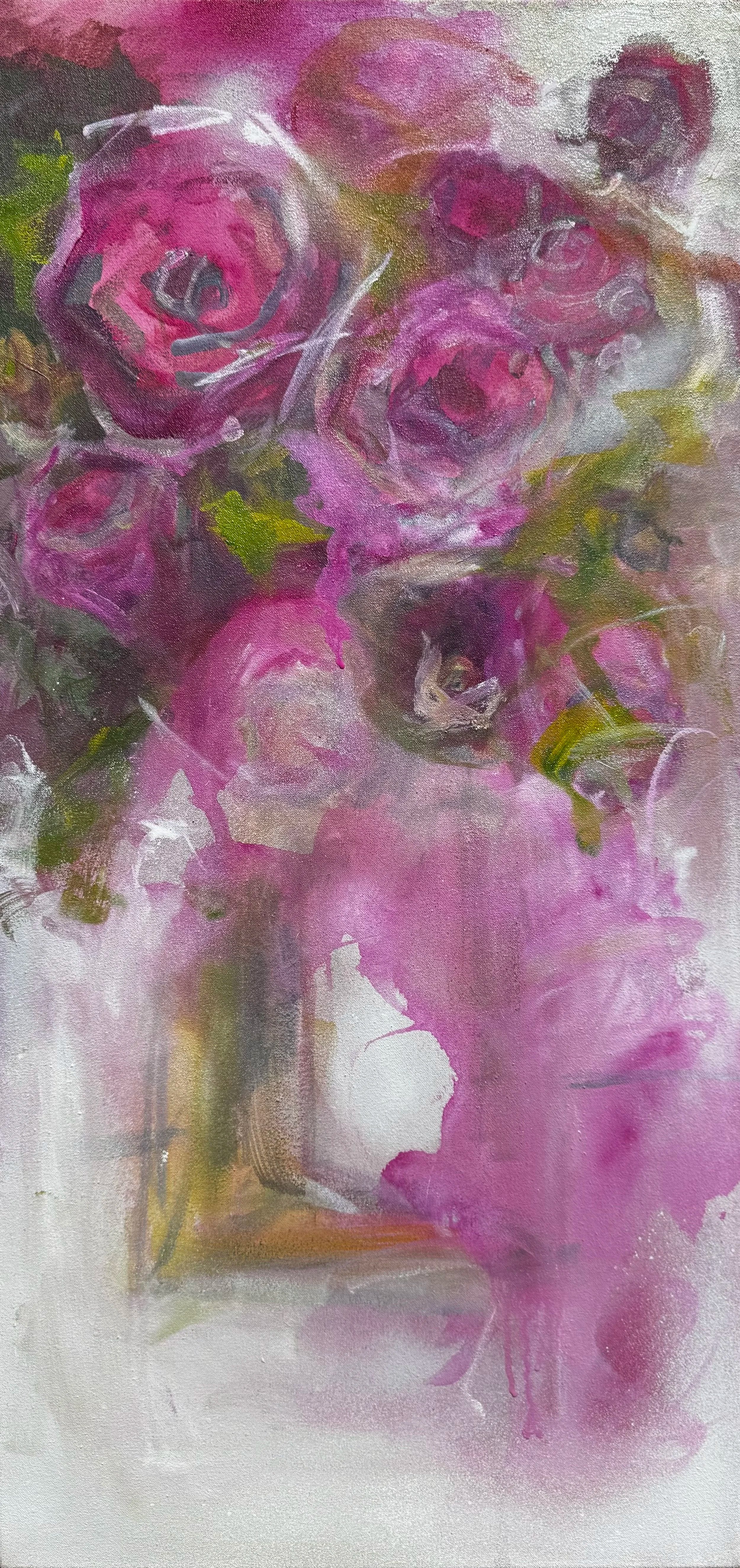 Let Go, They Said - acrylic on hand stretched linen 400mm x 840mm
