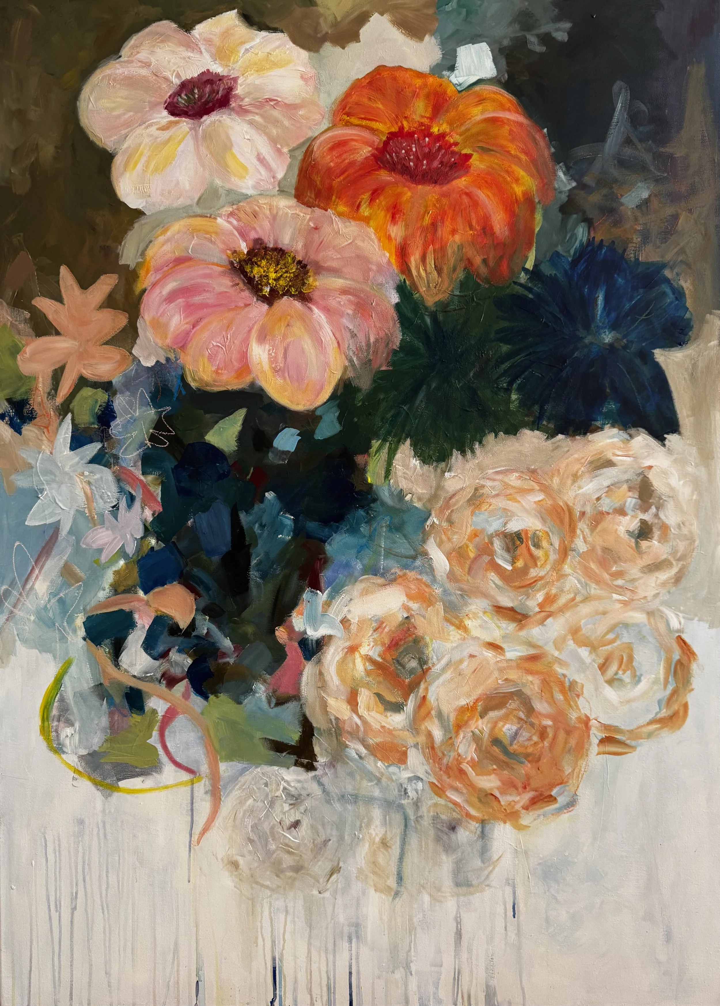 Rowdy Peaches  - acrylic on canvas