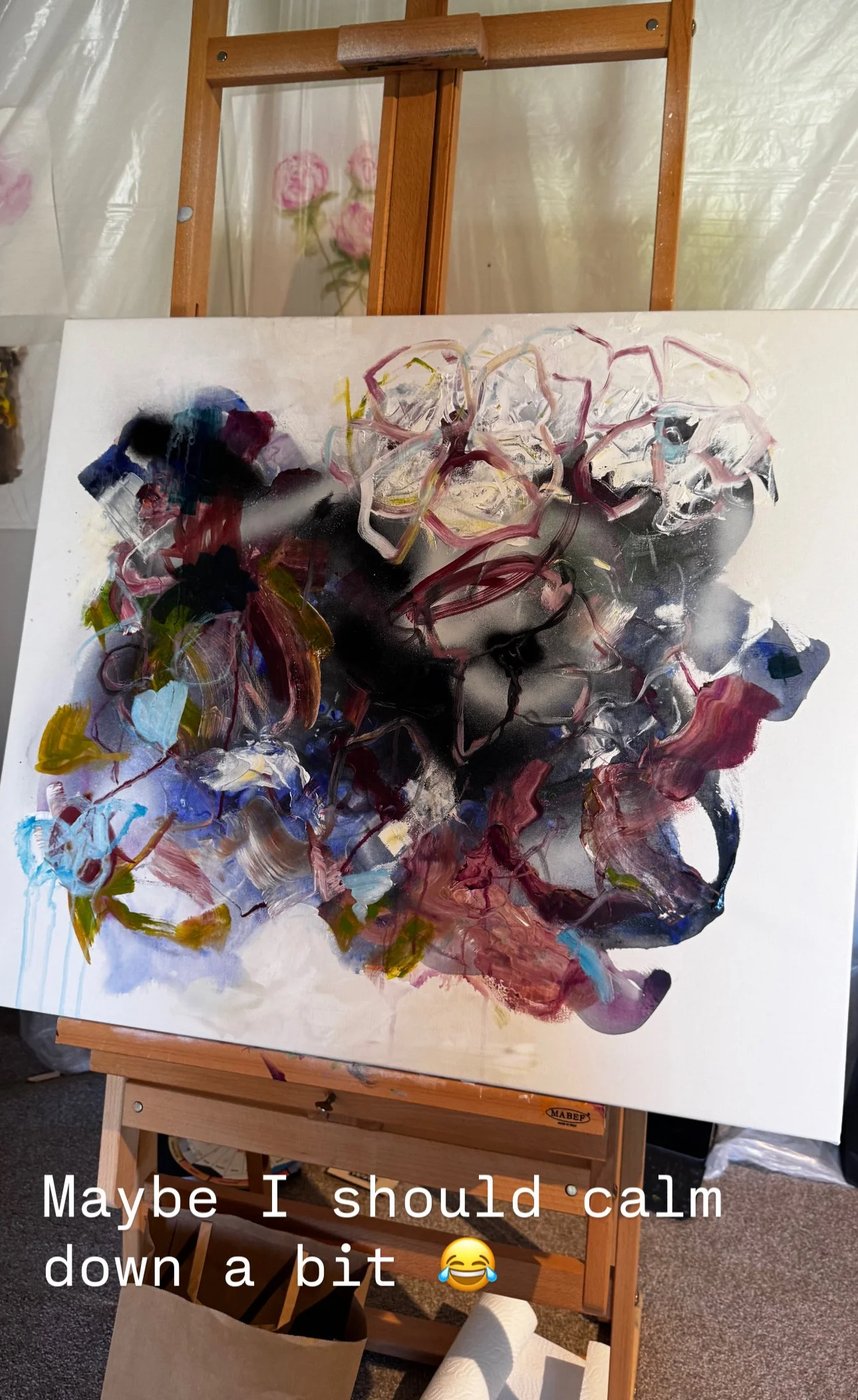 Should I Calm Down - Acrylic on hand stretched canvas 600mm x 760mm