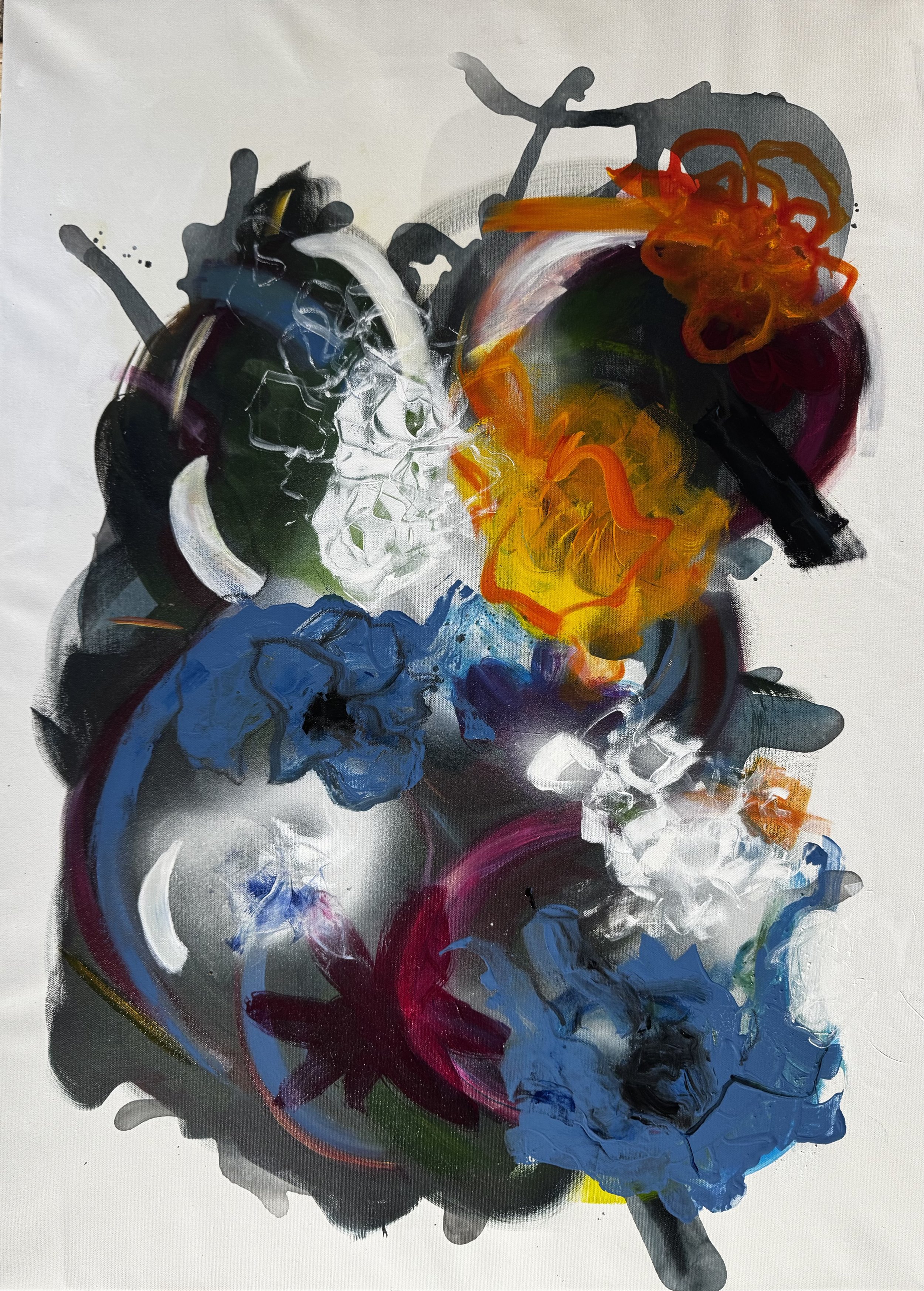 Flowers At the Next Level - acrylic on hand stretched canvas 660mm x 910mm