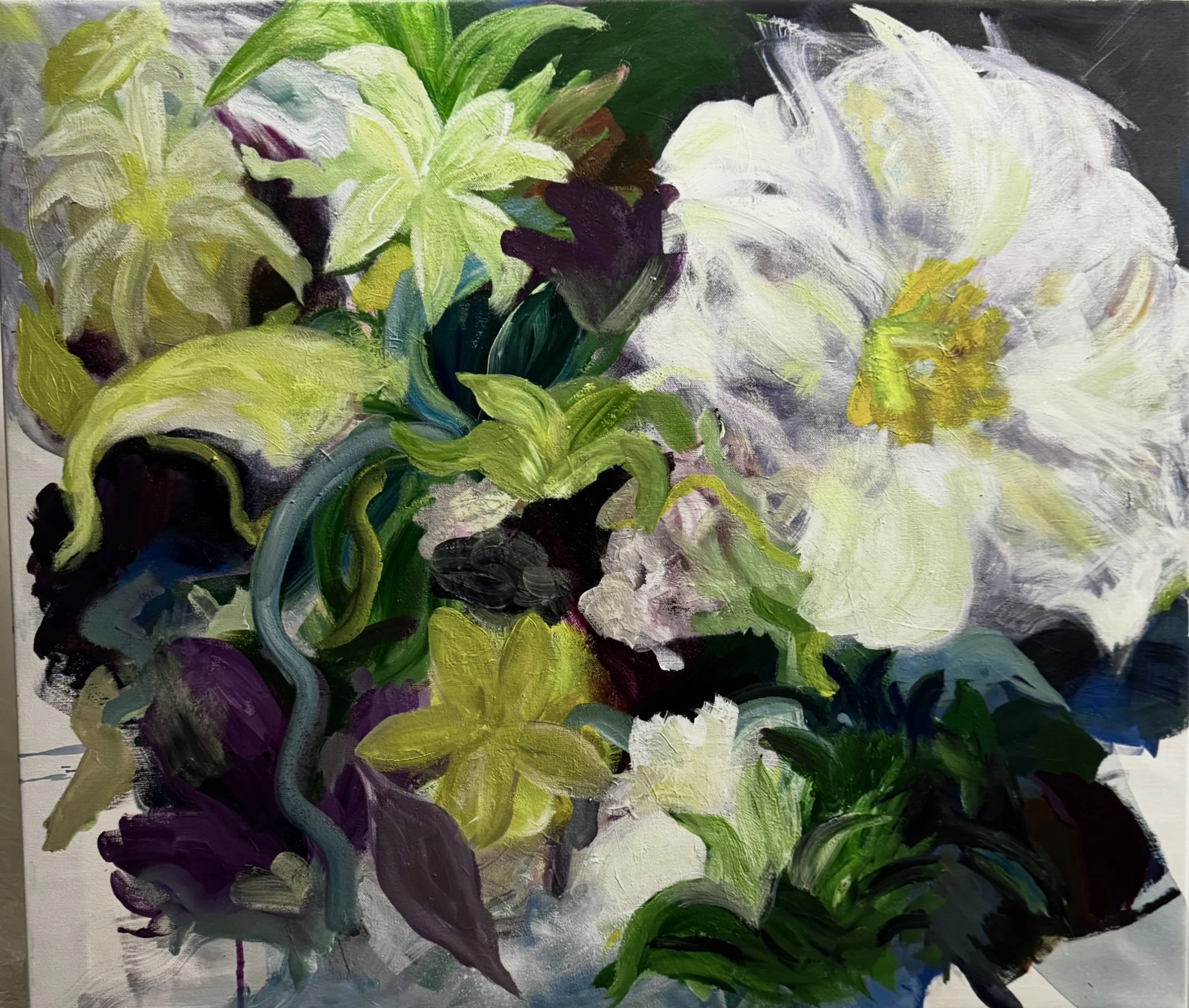 Ragged Magnolia and Friends - acrylic on canvas