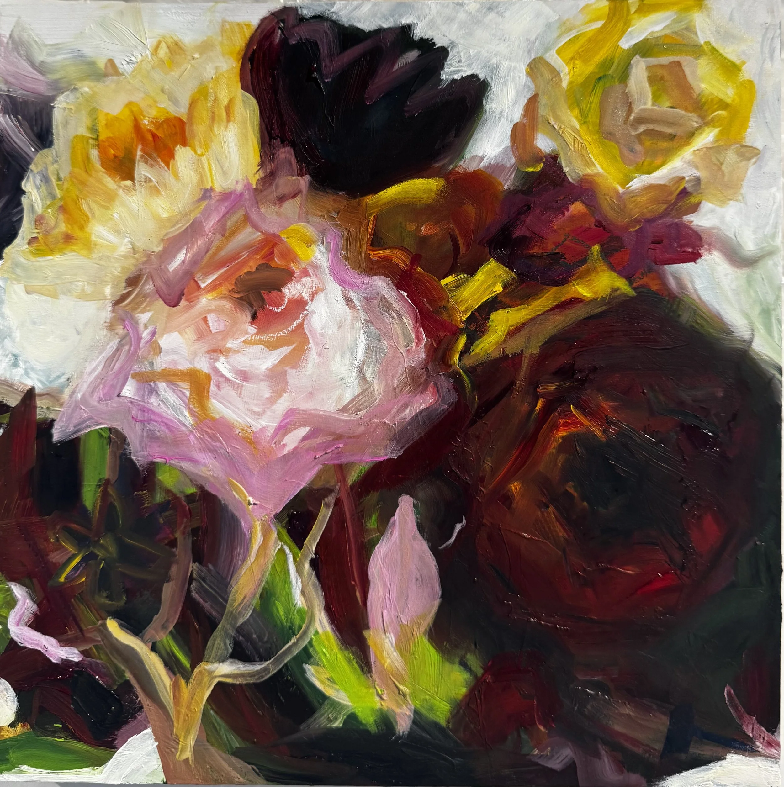 Roses in Autum - oil on board