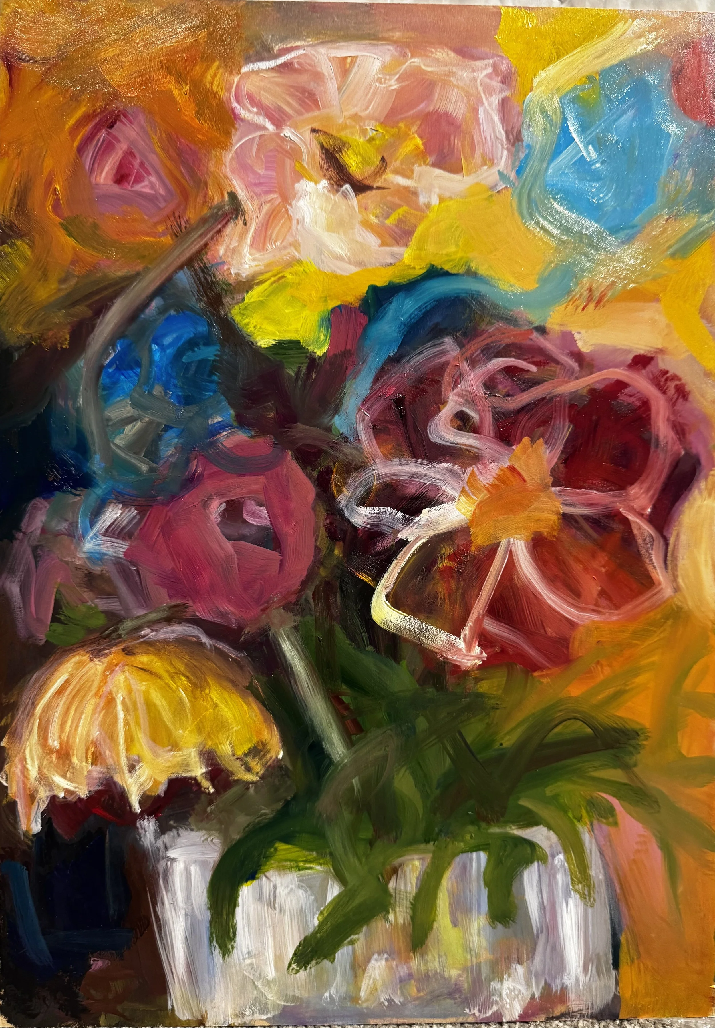 Sometimes They Go Crazy - oil on board