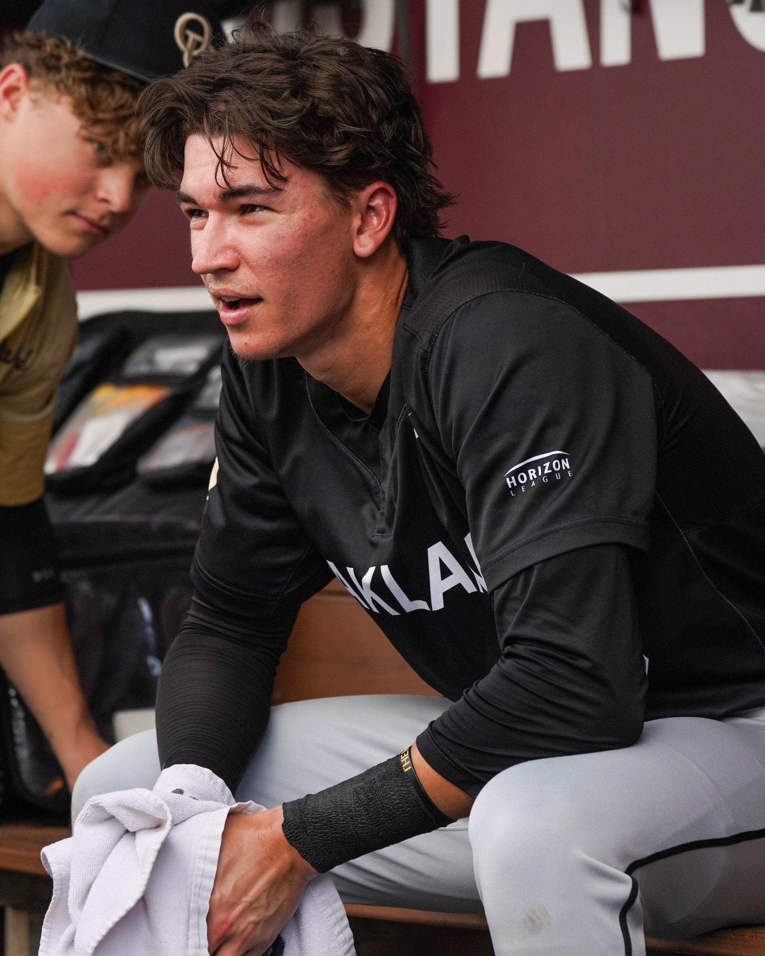 Fifth year shortstop Kyle Revere sits in the dugout in preparation to play against Texas A+M on March 7, 2026. Following warmups, Revere always sits to prepare his mind for the game ahead. 