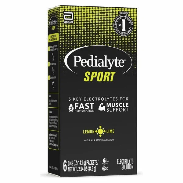 Pedialyte Sport Electrolyte Powder, Fast Hydration with 5 Key Electrolytes for Muscle Support Before, During, &amp; After Exercise, 12 Lemon Lime &amp; 12 Fruit Punch, 0.49-oz Packets (24 Count)