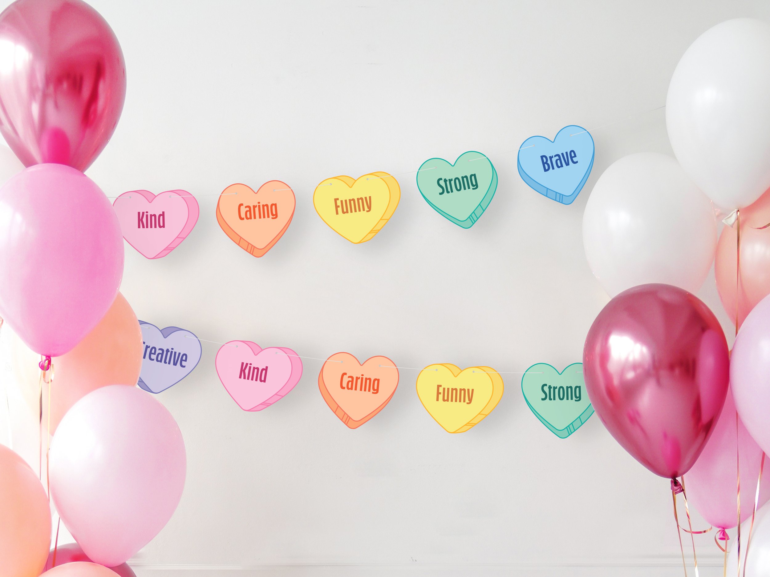 Valentine's day affirmation heart cut outs