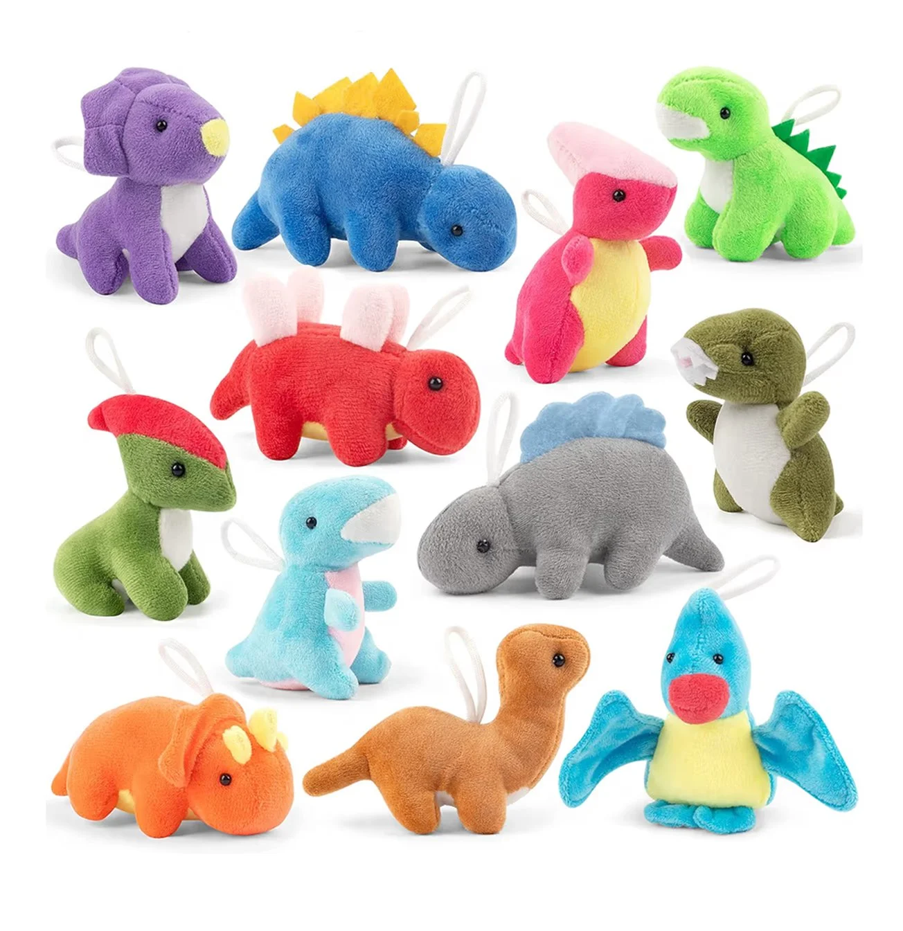 Dinosaur stuffy keychains