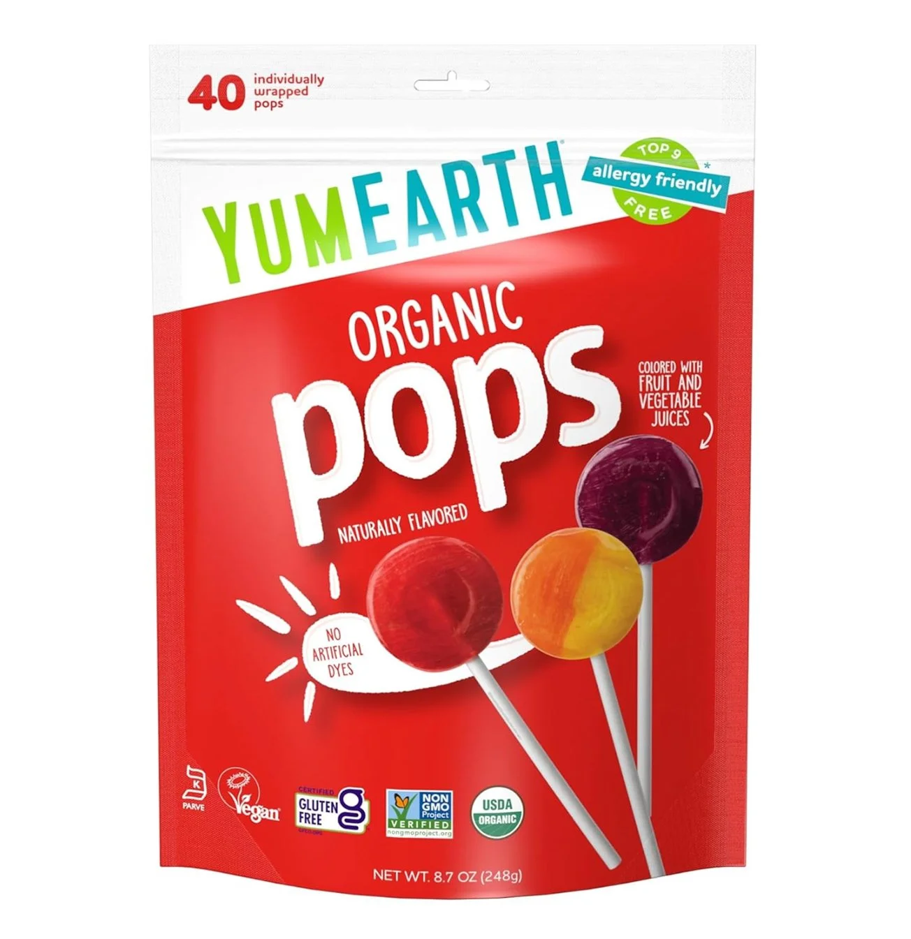Yum earth organic lollipops 