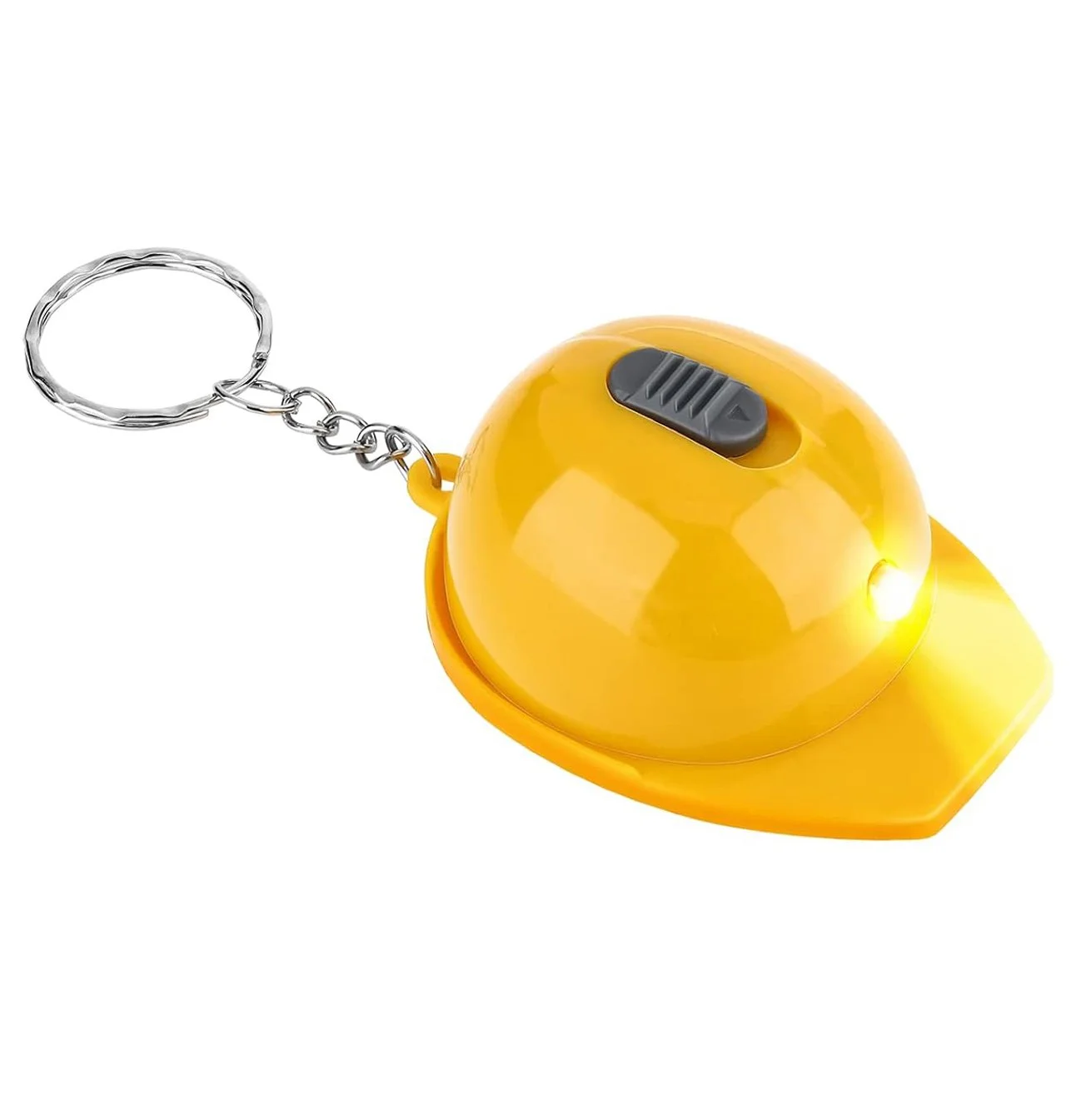 Construction hat flashlight keychain