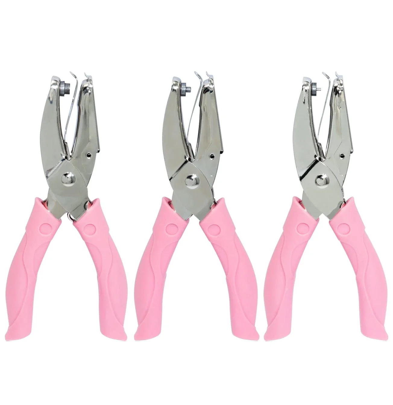 Set of 3 hand held hole punchers for gift tags