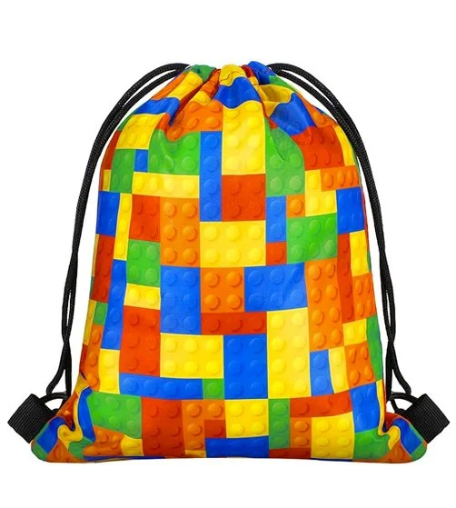 Building blocks drawstring bag