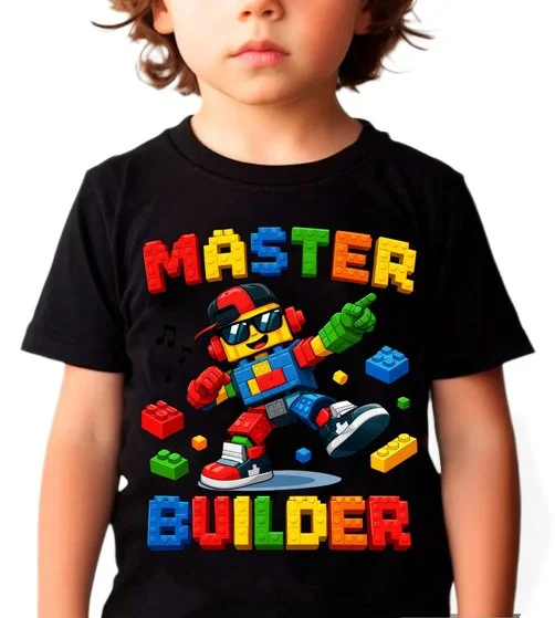 Master building lego birthday tshirt