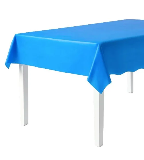 Blue disposable table cloth