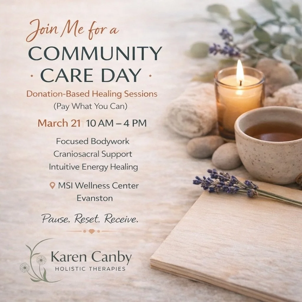 🌿 Sometimes the most powerful thing we can do is pause and receive support.

Join me for a special Community Care Day offering donation-based healing sessions.

These sessions are designed to create space for you to pause, reset, and receive support