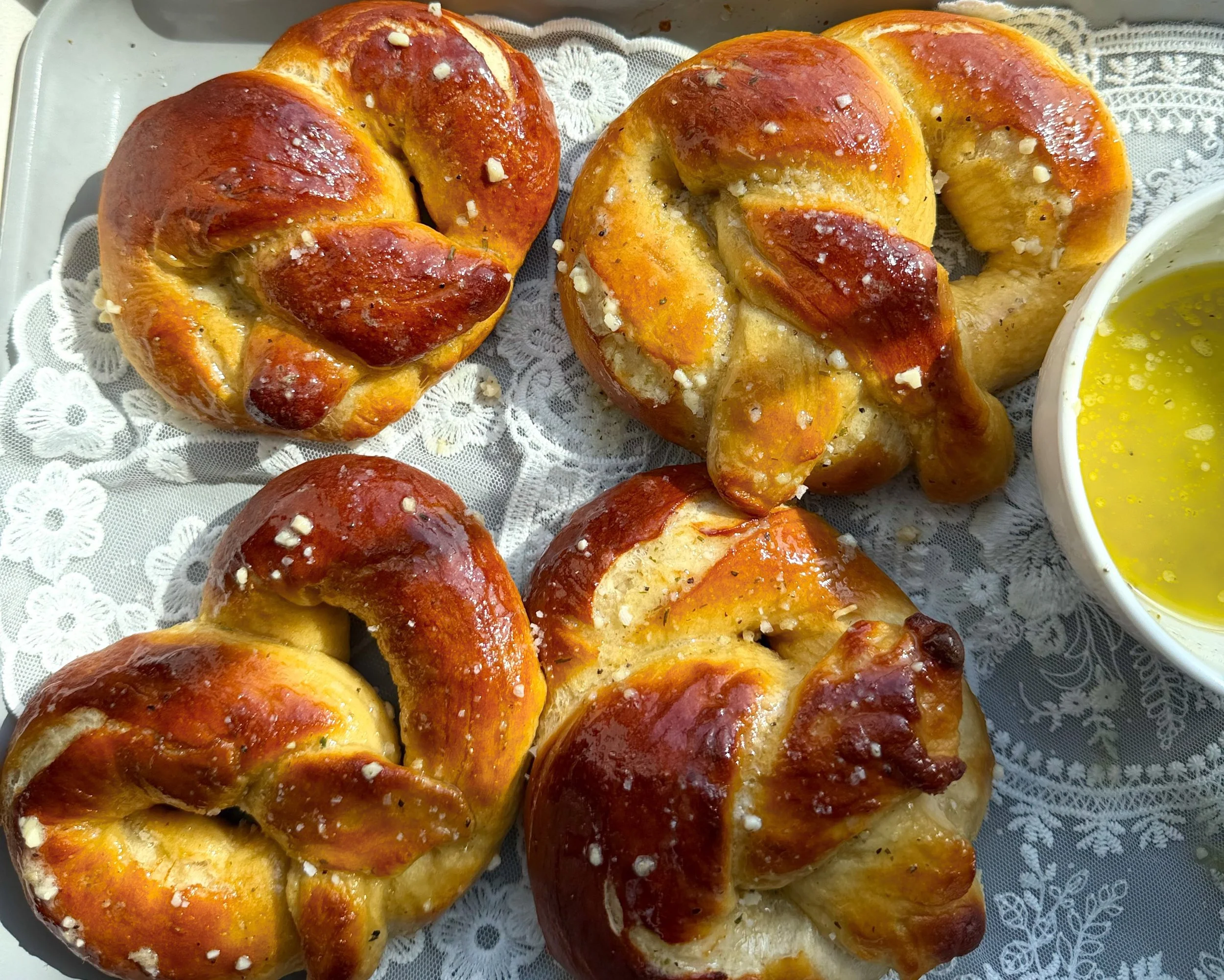 Garlic Parmesan Soft Pretzels