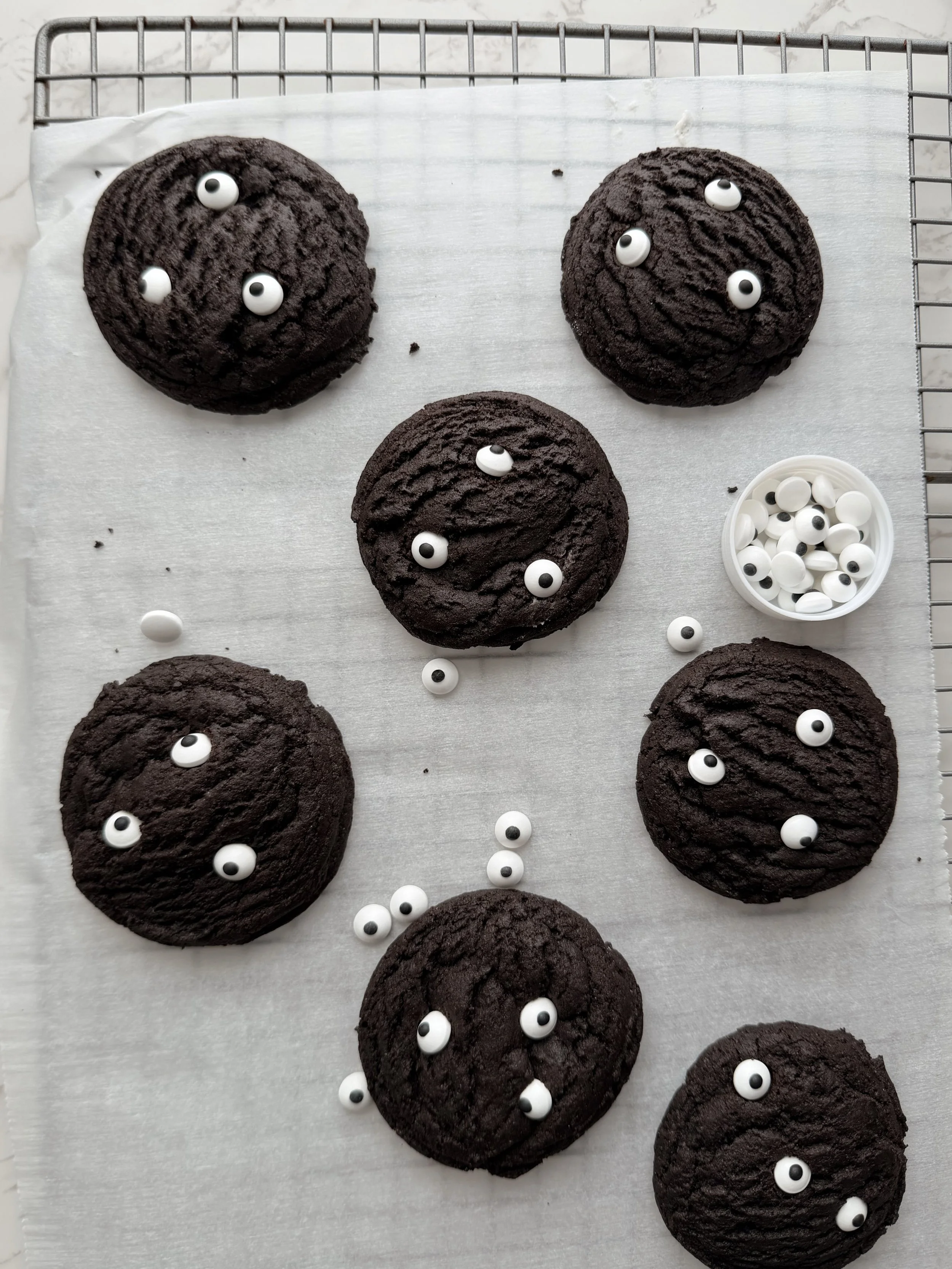 Spooky Eyeball Black Cocoa Cookies
