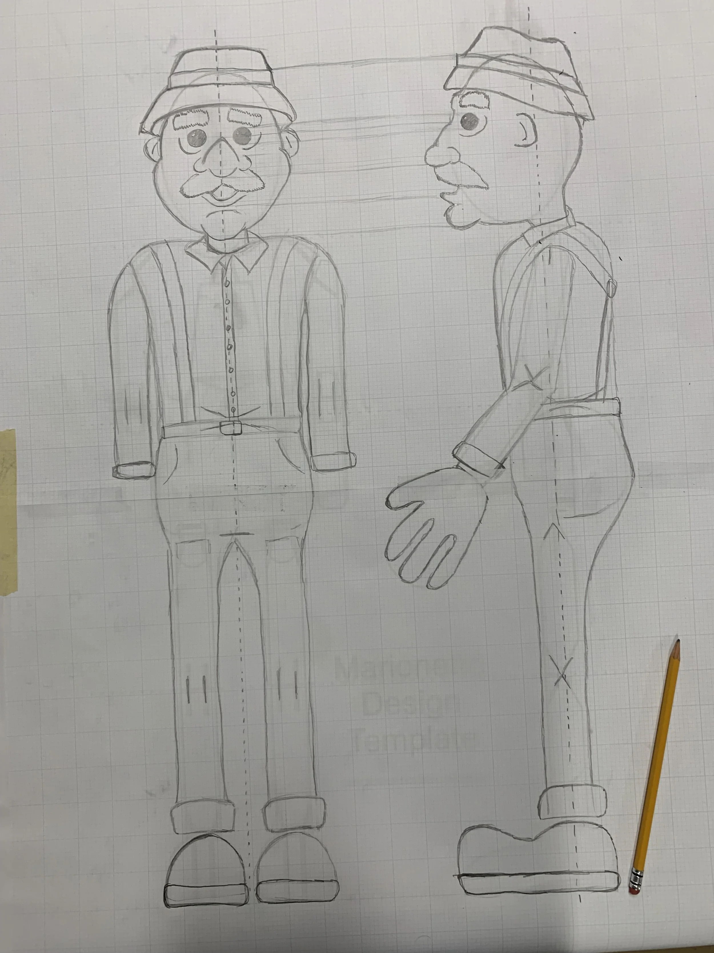 Initial puppet design, using a different construction method than previously