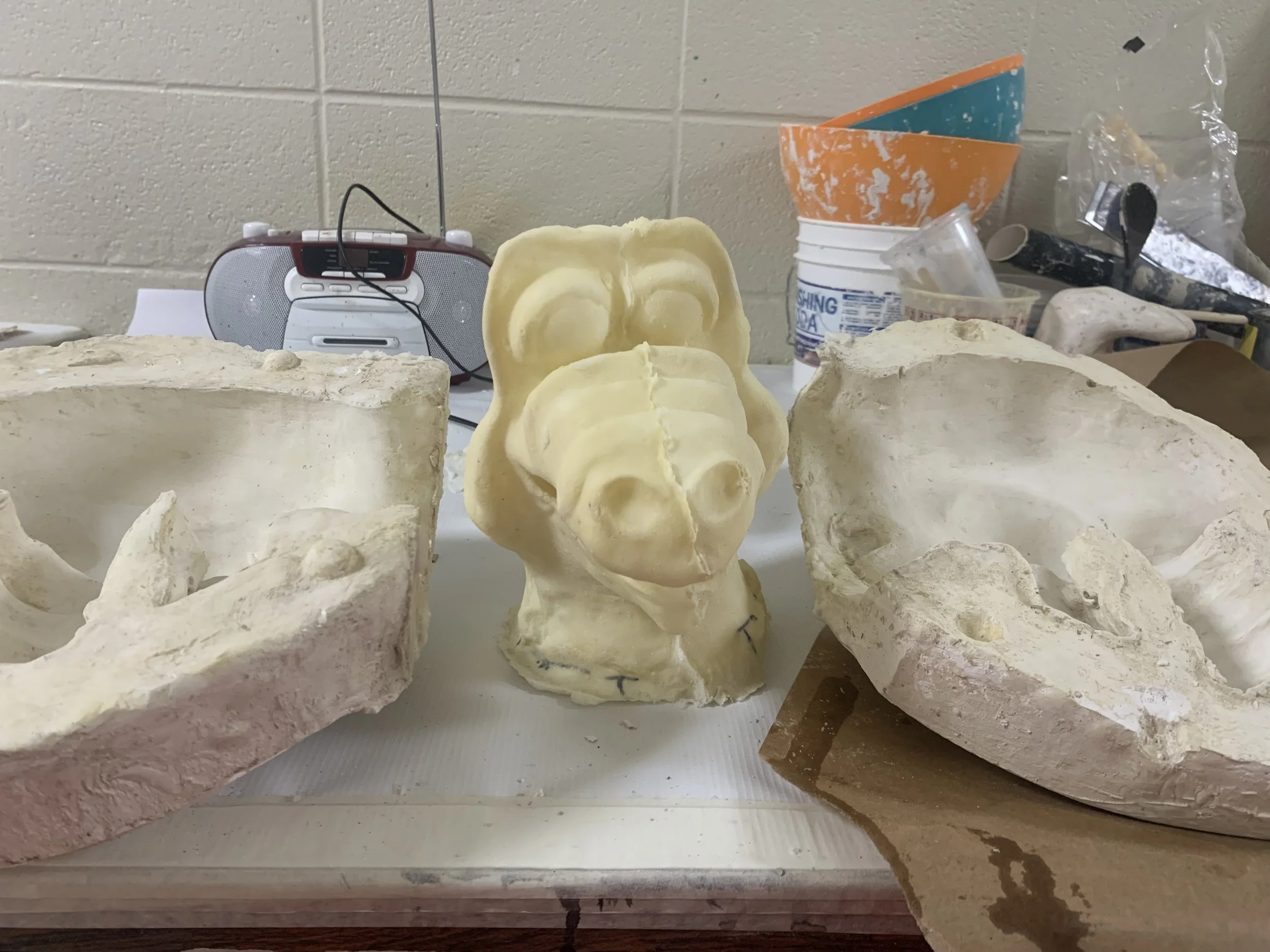 dino head freed from mold