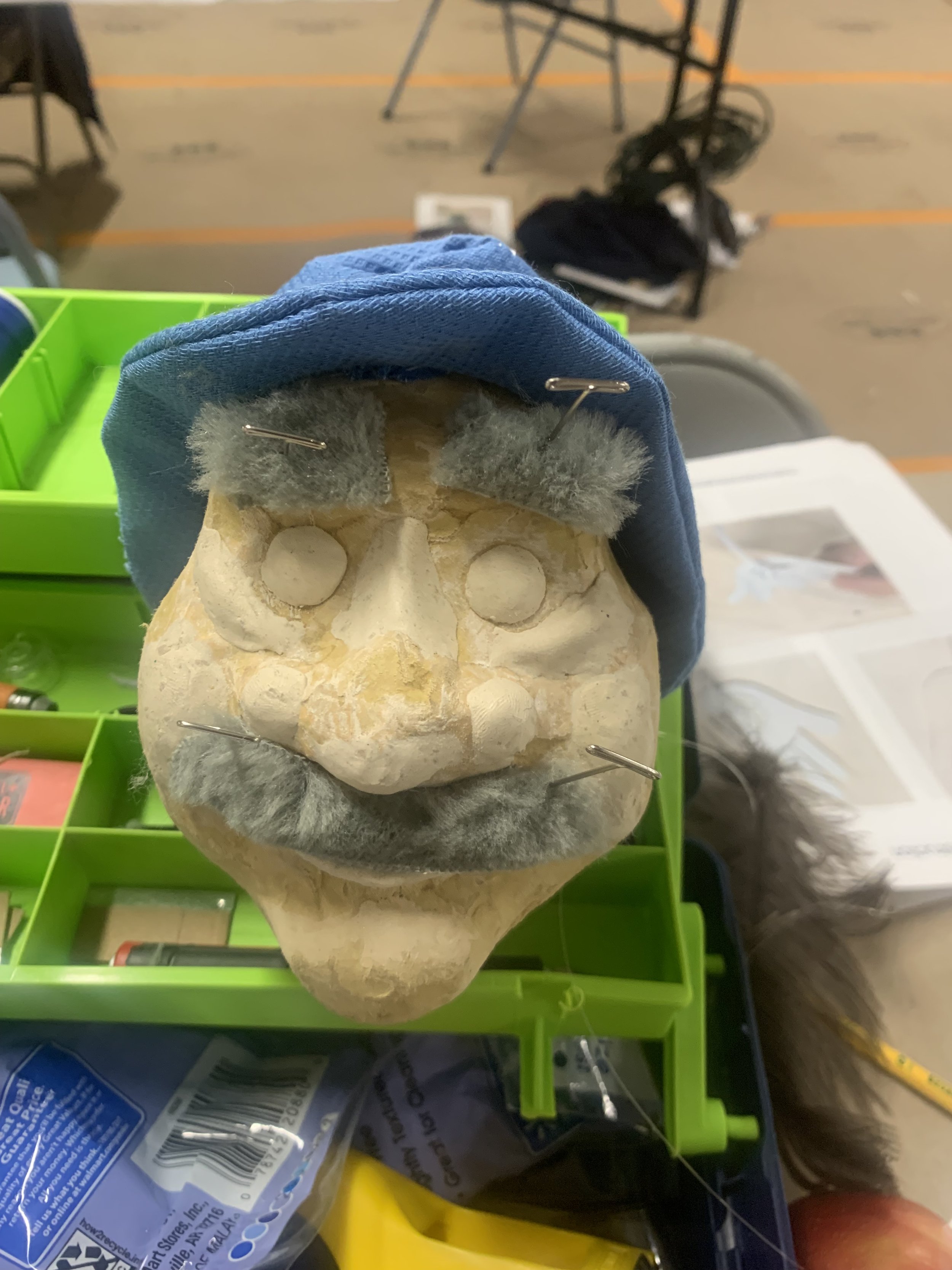 unpainted head testing facial features