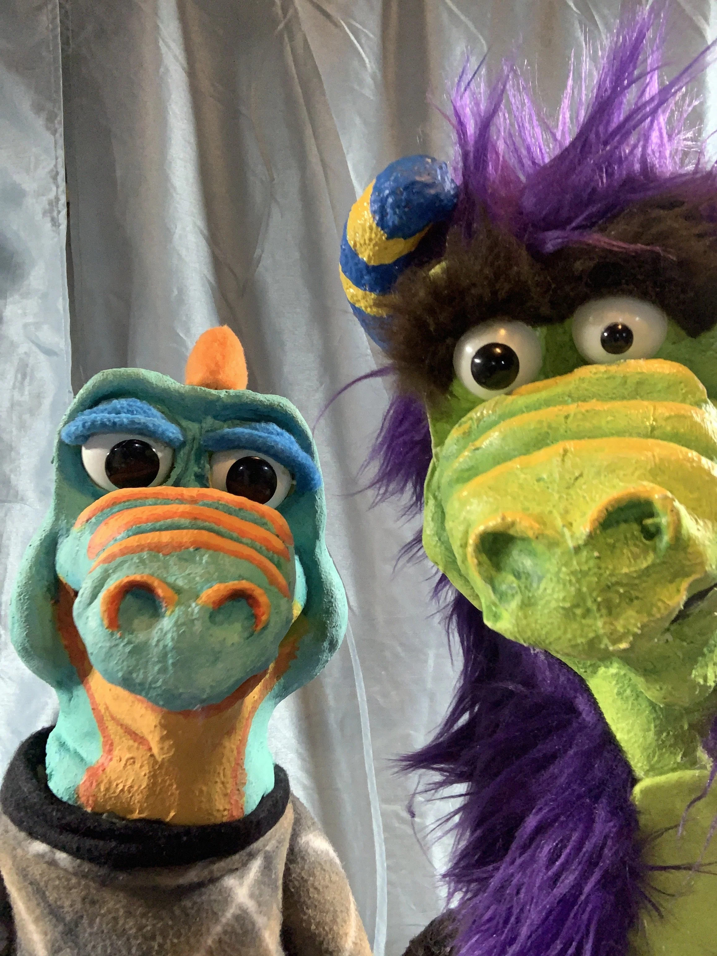 Two Puppets of the same head mold