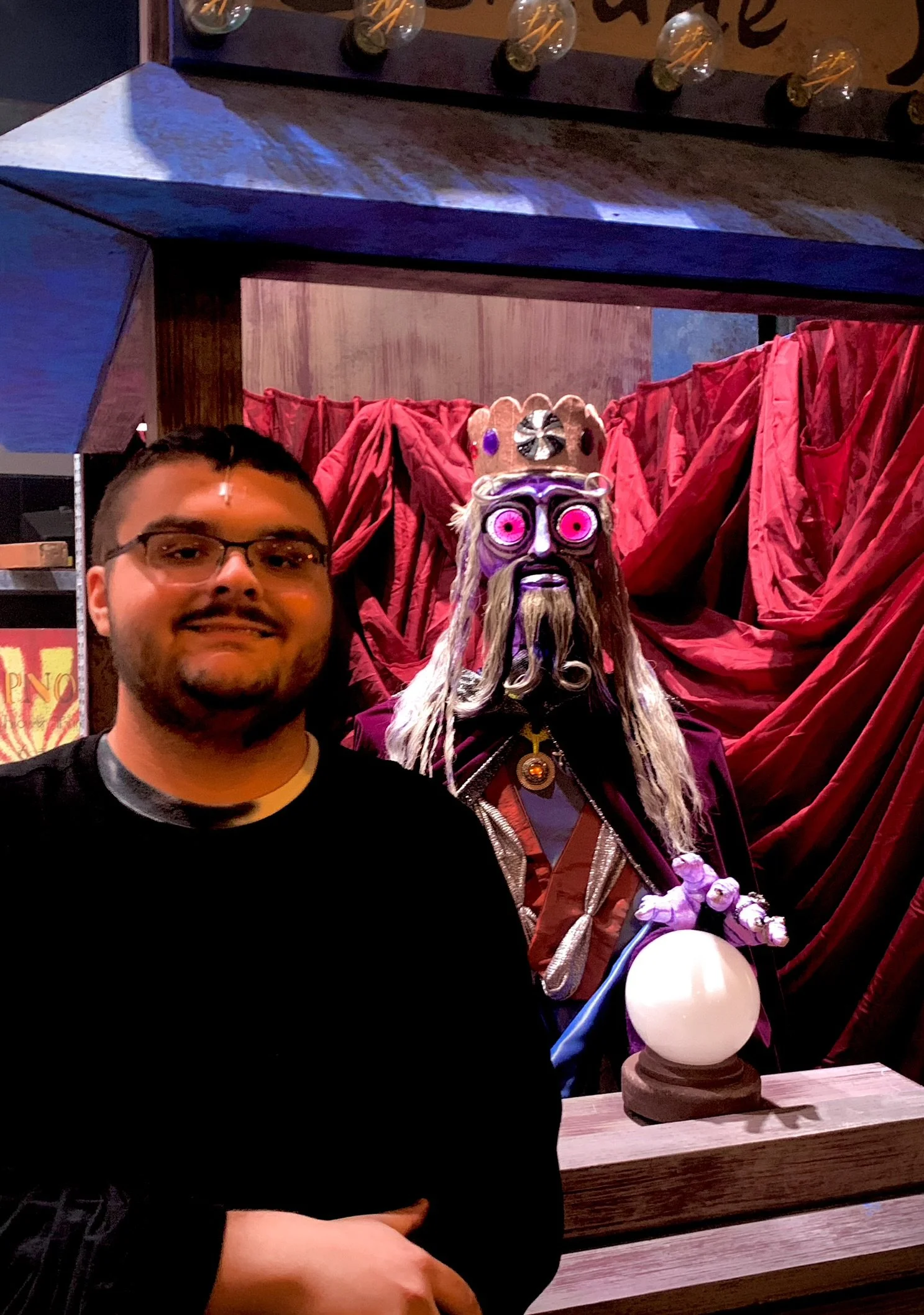 Posing with the Karnak Puppet