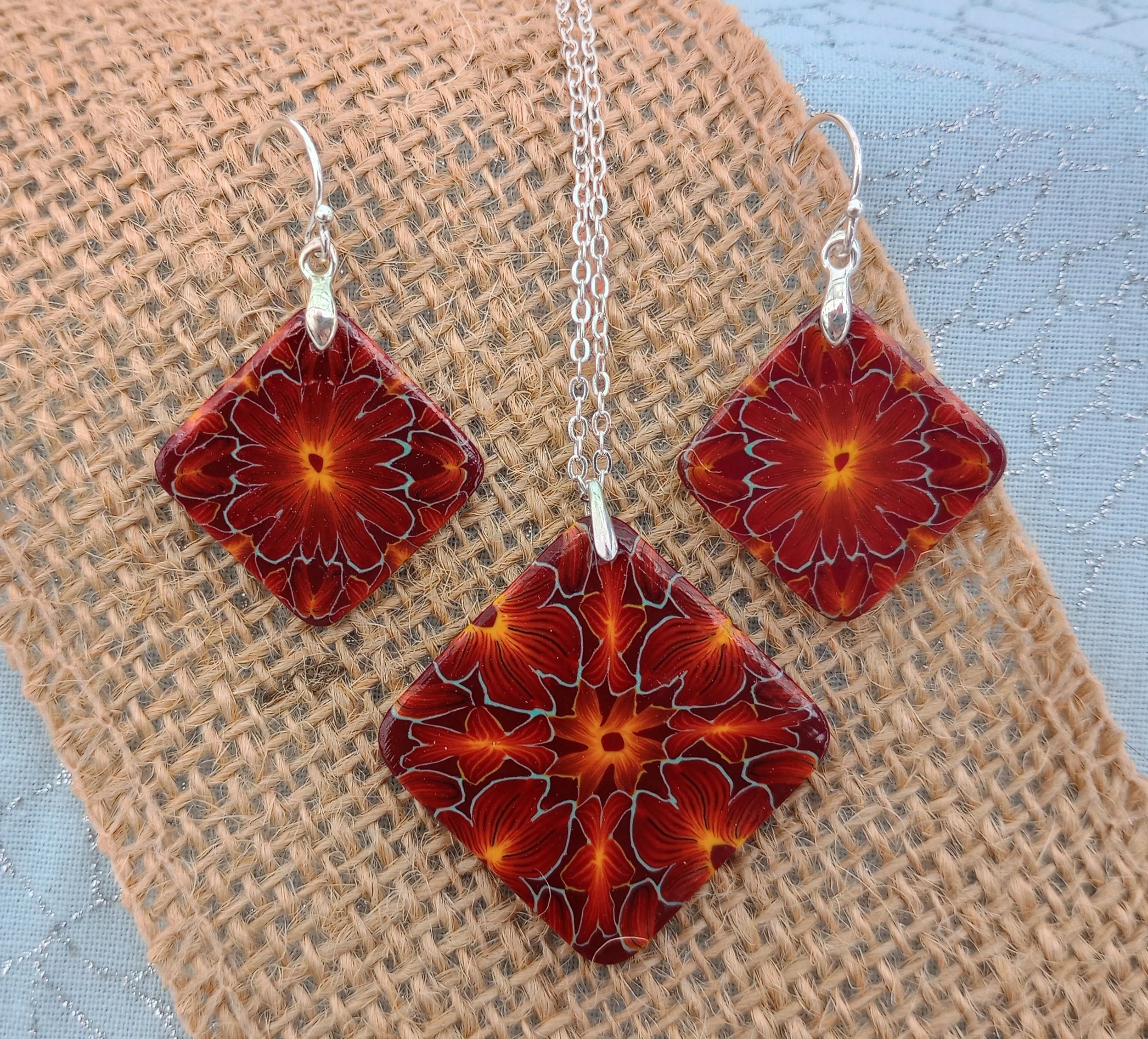 Red Botanical Kaleidoscope