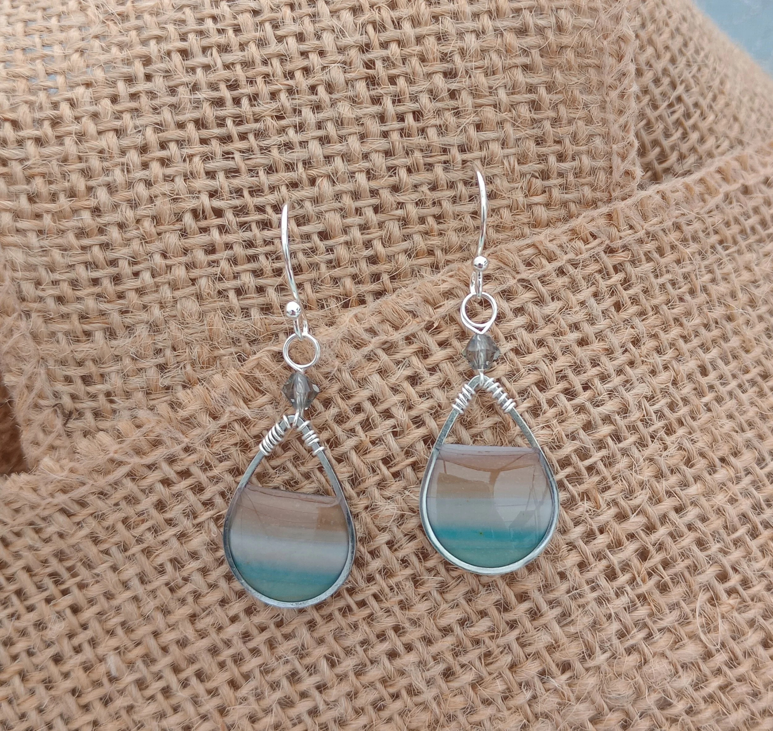 Sea and Sand polymer clay earrings