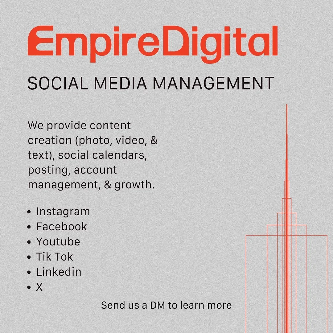 Send us a DM to learn more about our Content Creation and Social Media Management services. 📲

#SocialMedia #DigitalMarketing #Marketing #ContentCreation #GraphicDesign #VideoEditing #Agency